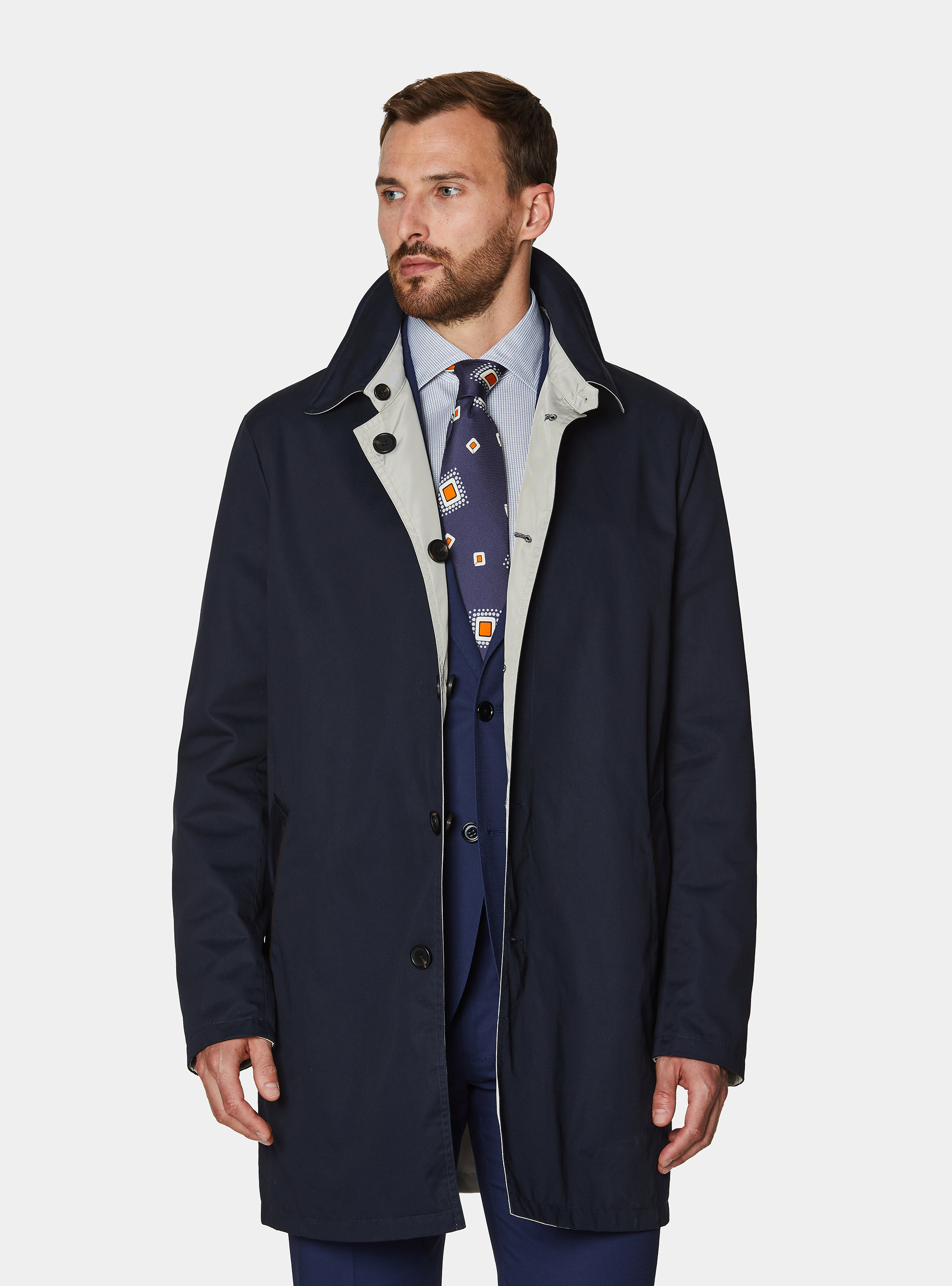 Reversible raincoat, NAVY BLUE