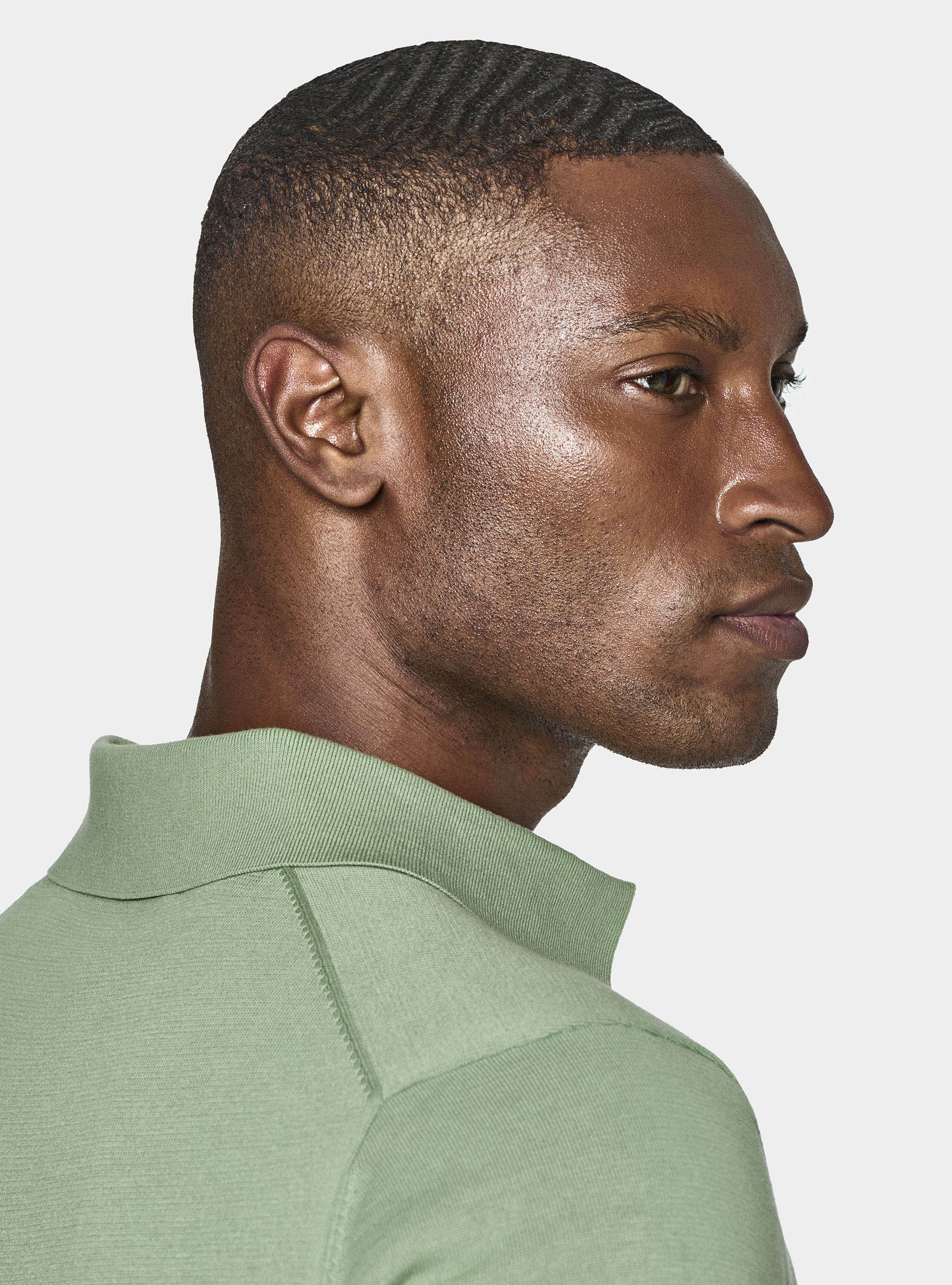 Extra-fine cotton knit polo shirt, SALVIA 0602C