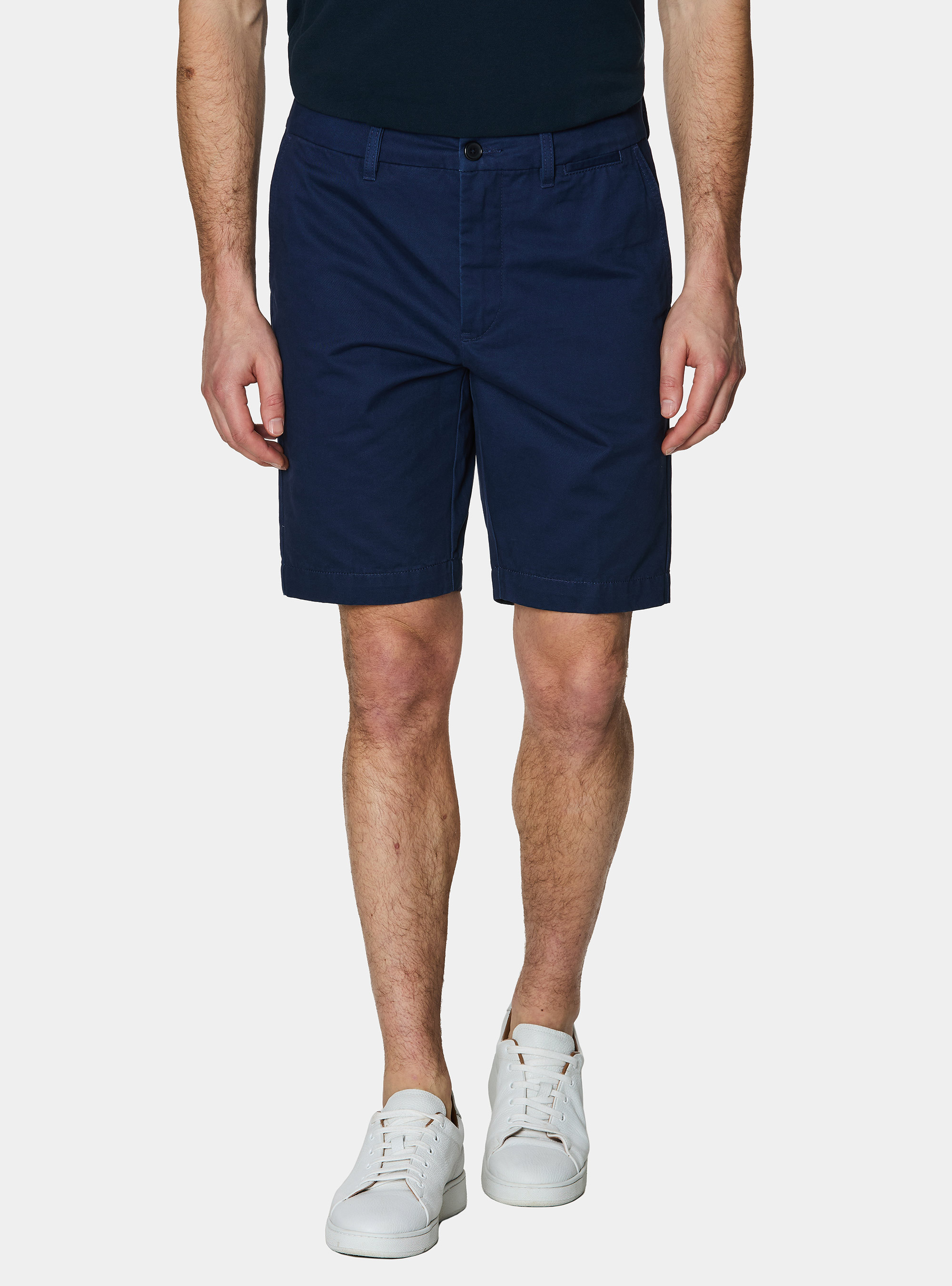 Cotton twill chino Bermuda shorts, BLUE
