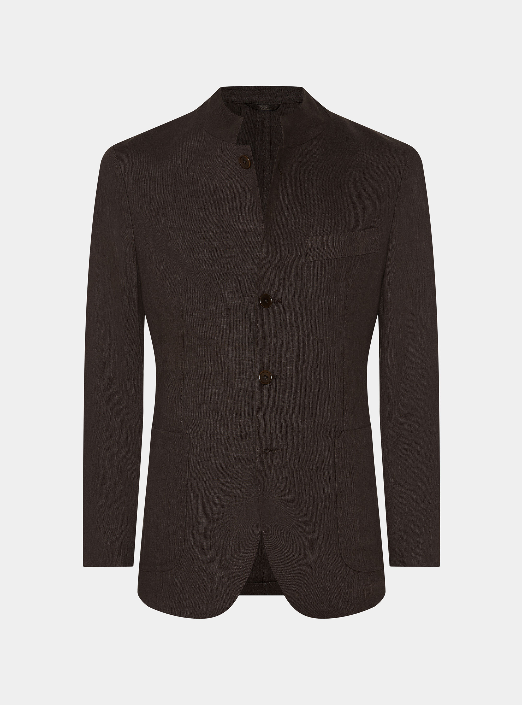 Veste cor&eacute;enne en pur lin, MARRON