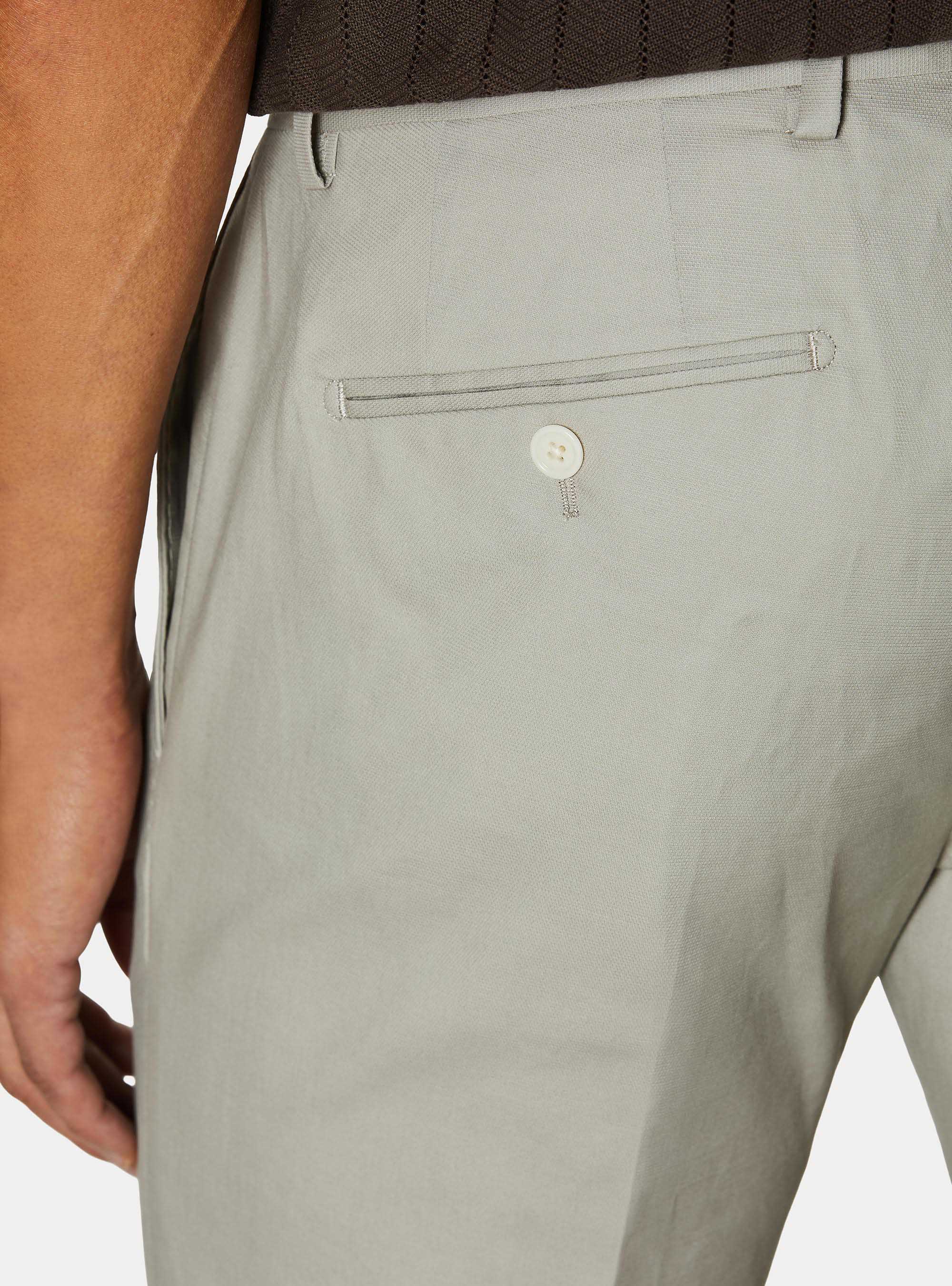 Cotton suit trousers, ECRU