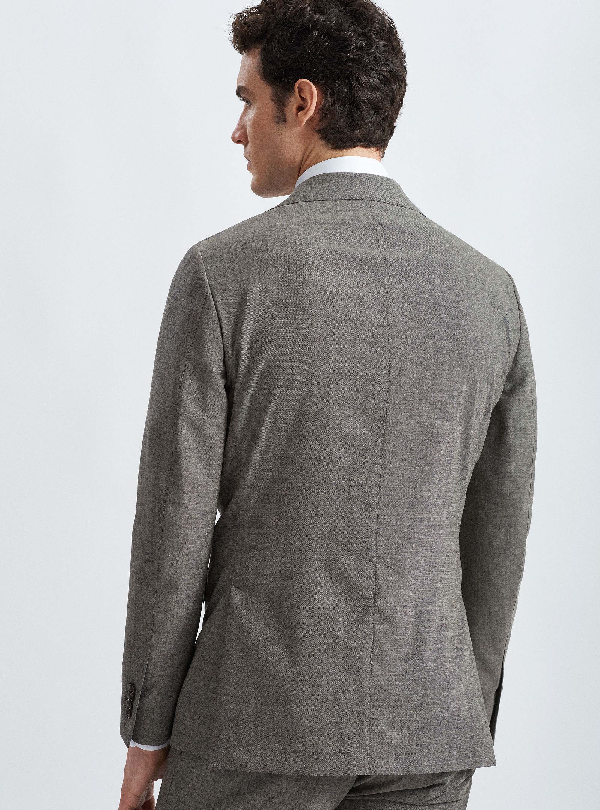 Fresh wool suit blazer, ECRU