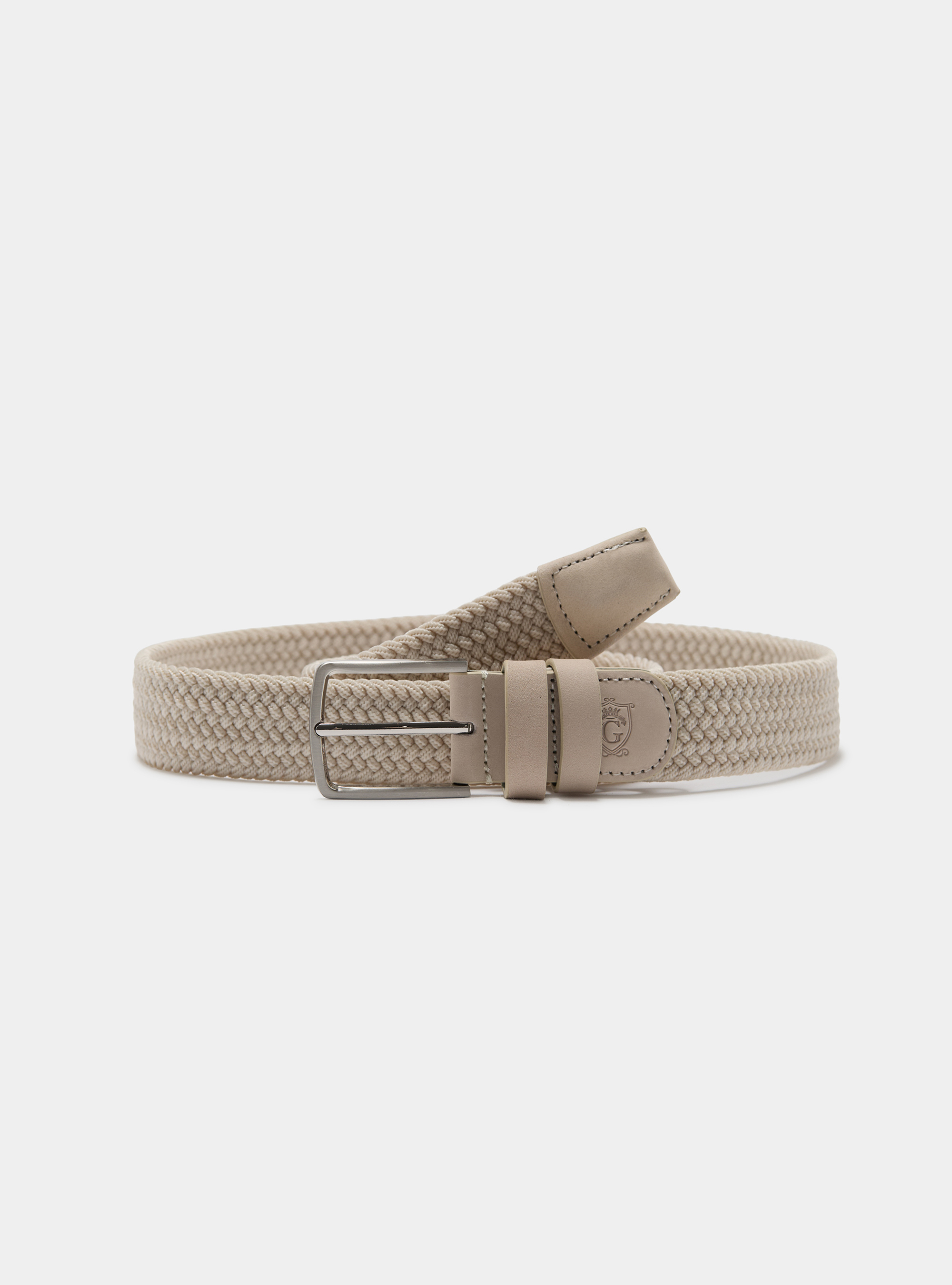 Elastic braided belt, WHITE