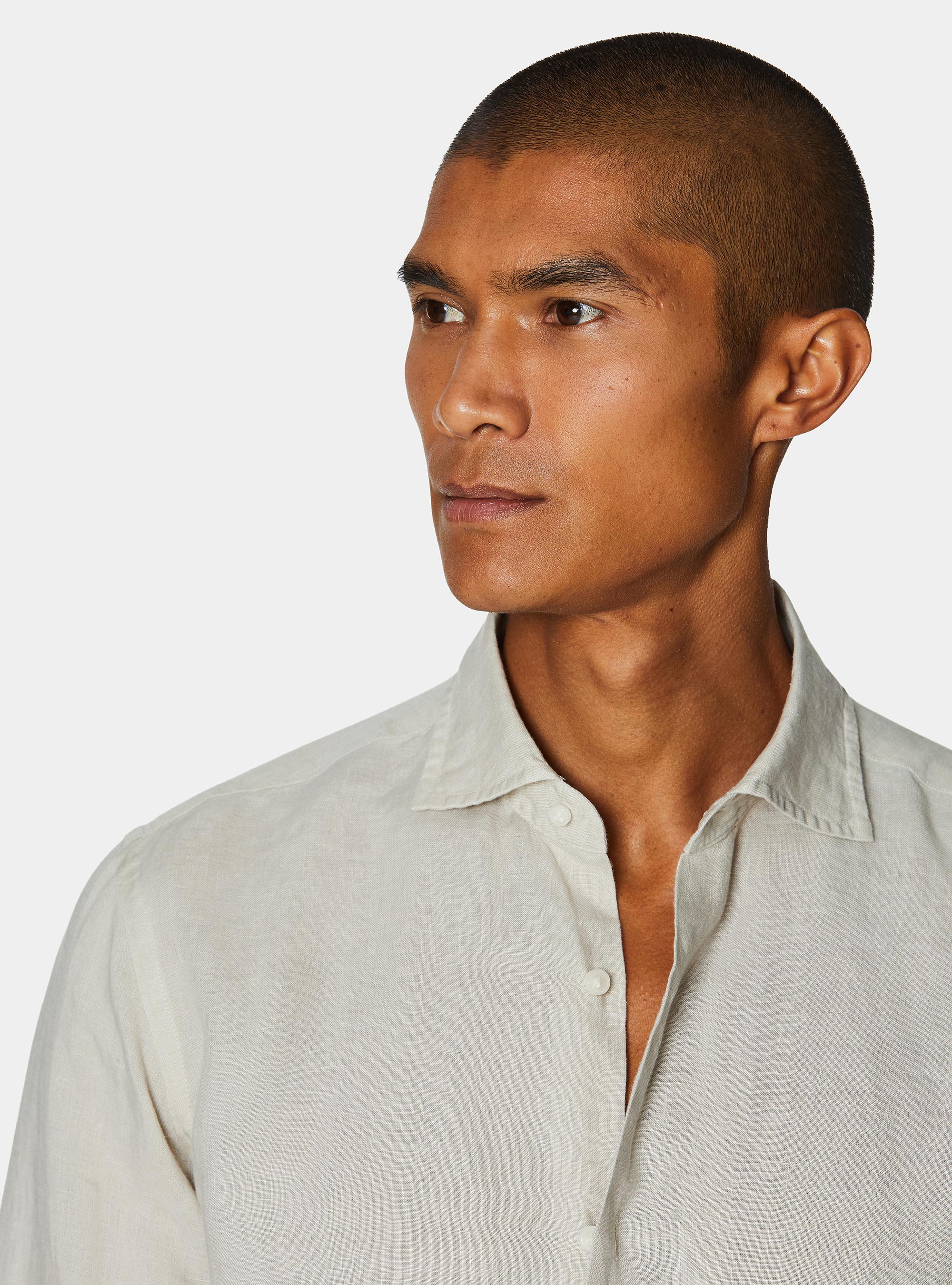 Pure linen shirt, ECRU 0536C