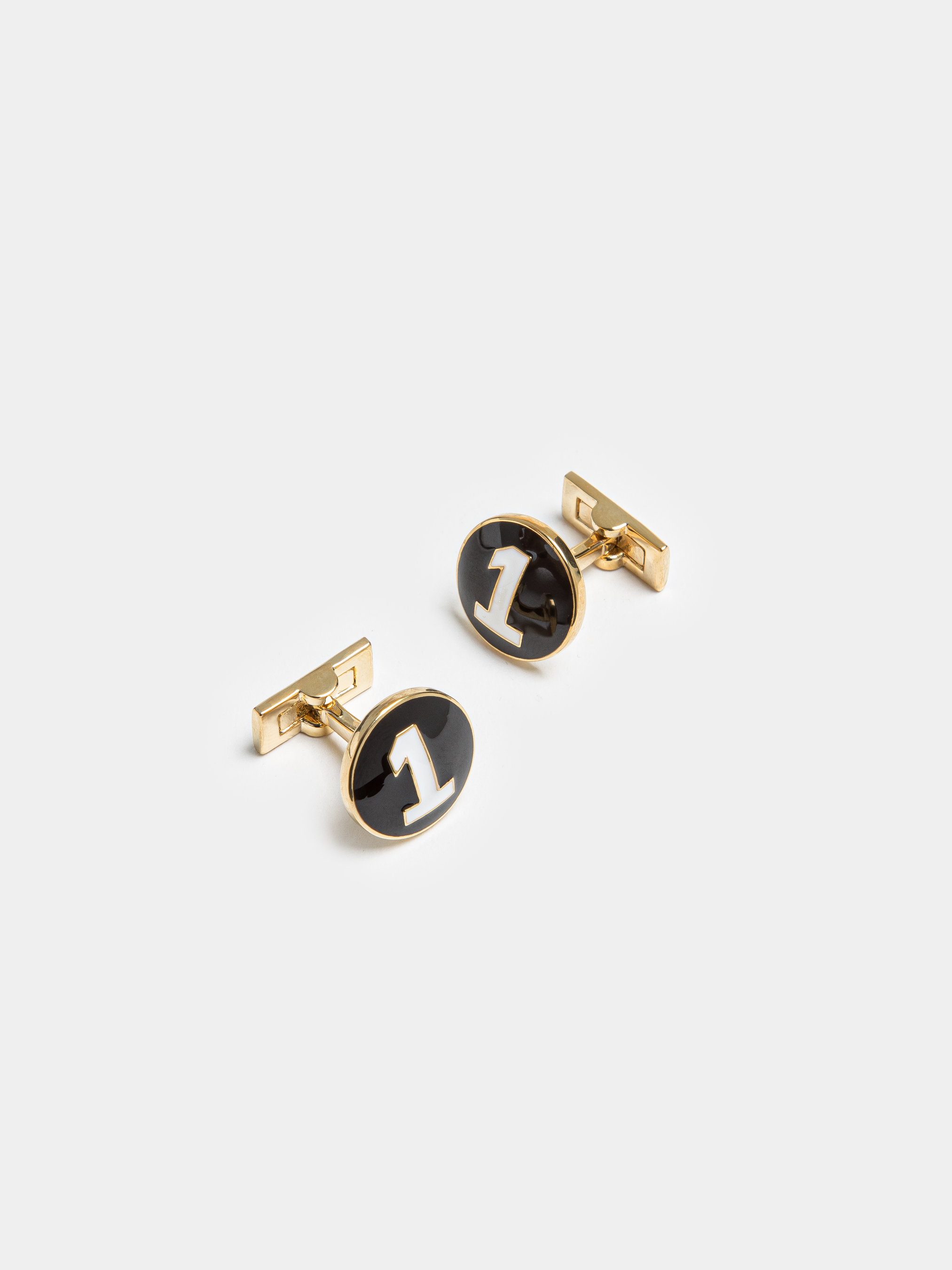 Cufflinks with 1, BLACK