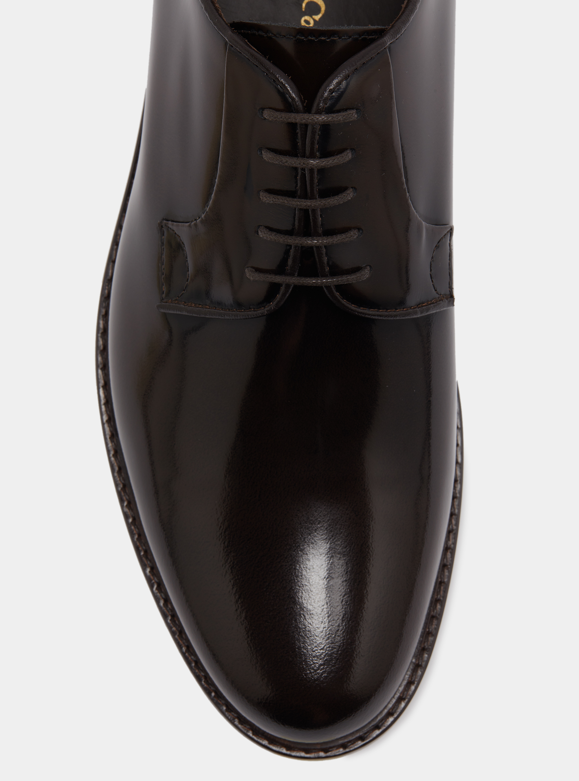 Abrasivated leather derby, BROWN