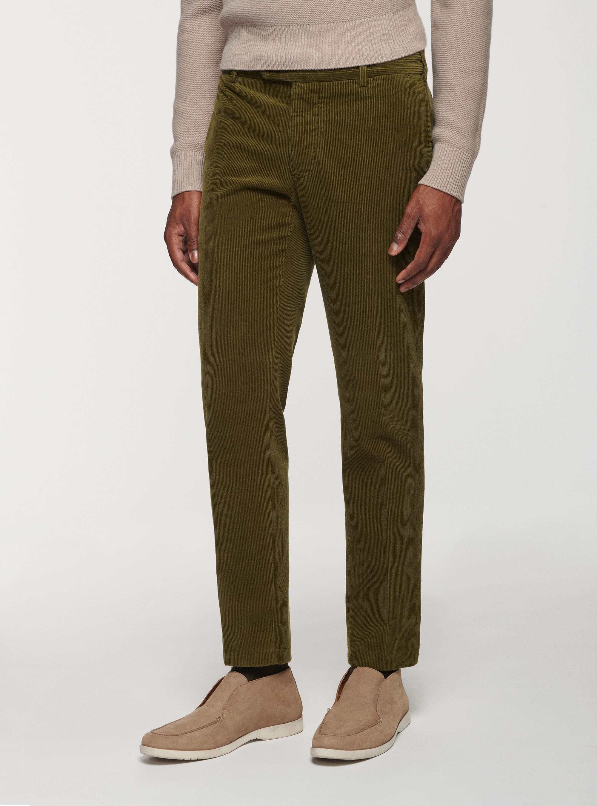 Corduroy trousers, OLIVE