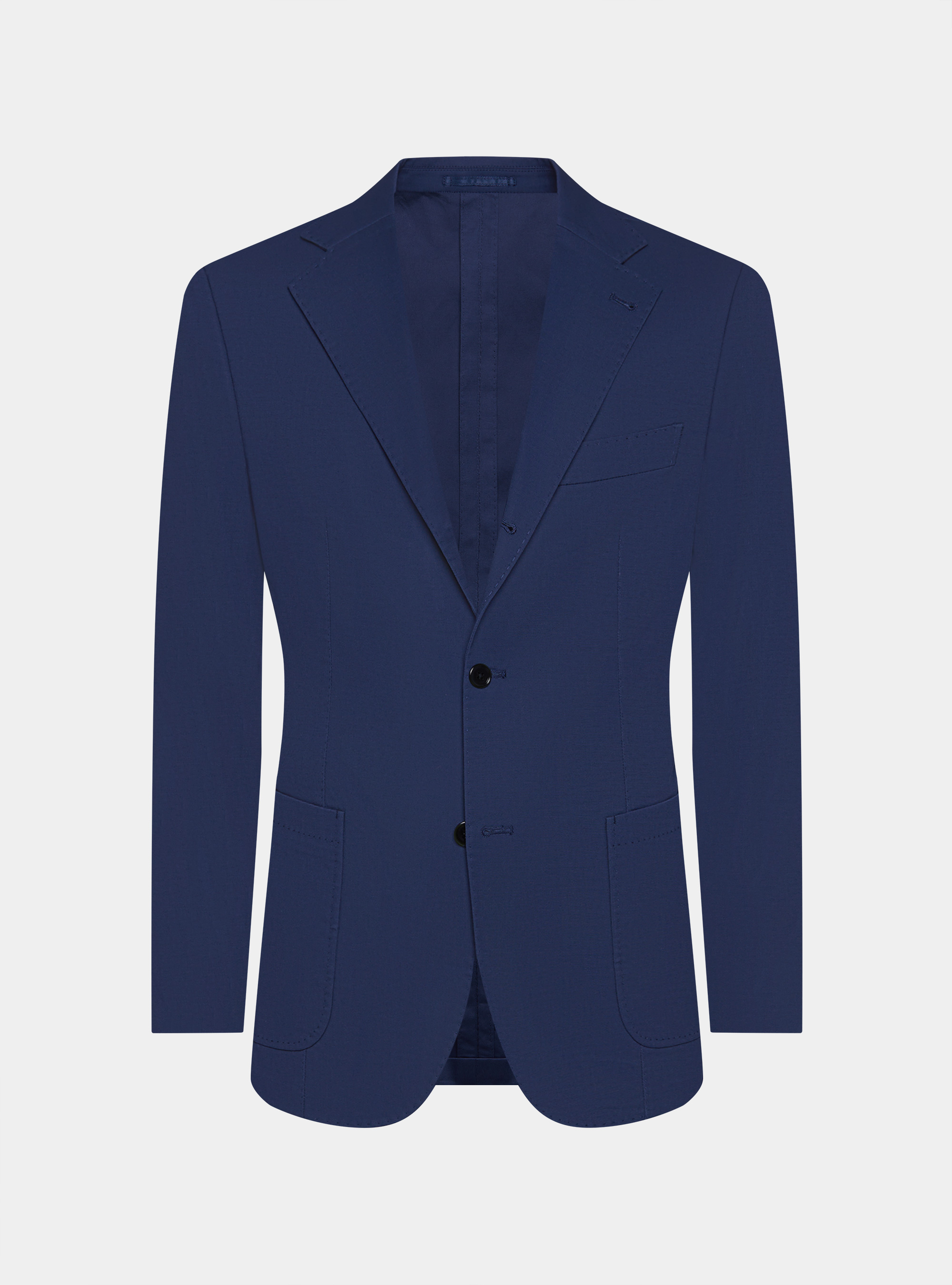 Veste de costume en coton blind&eacute;, BLEU