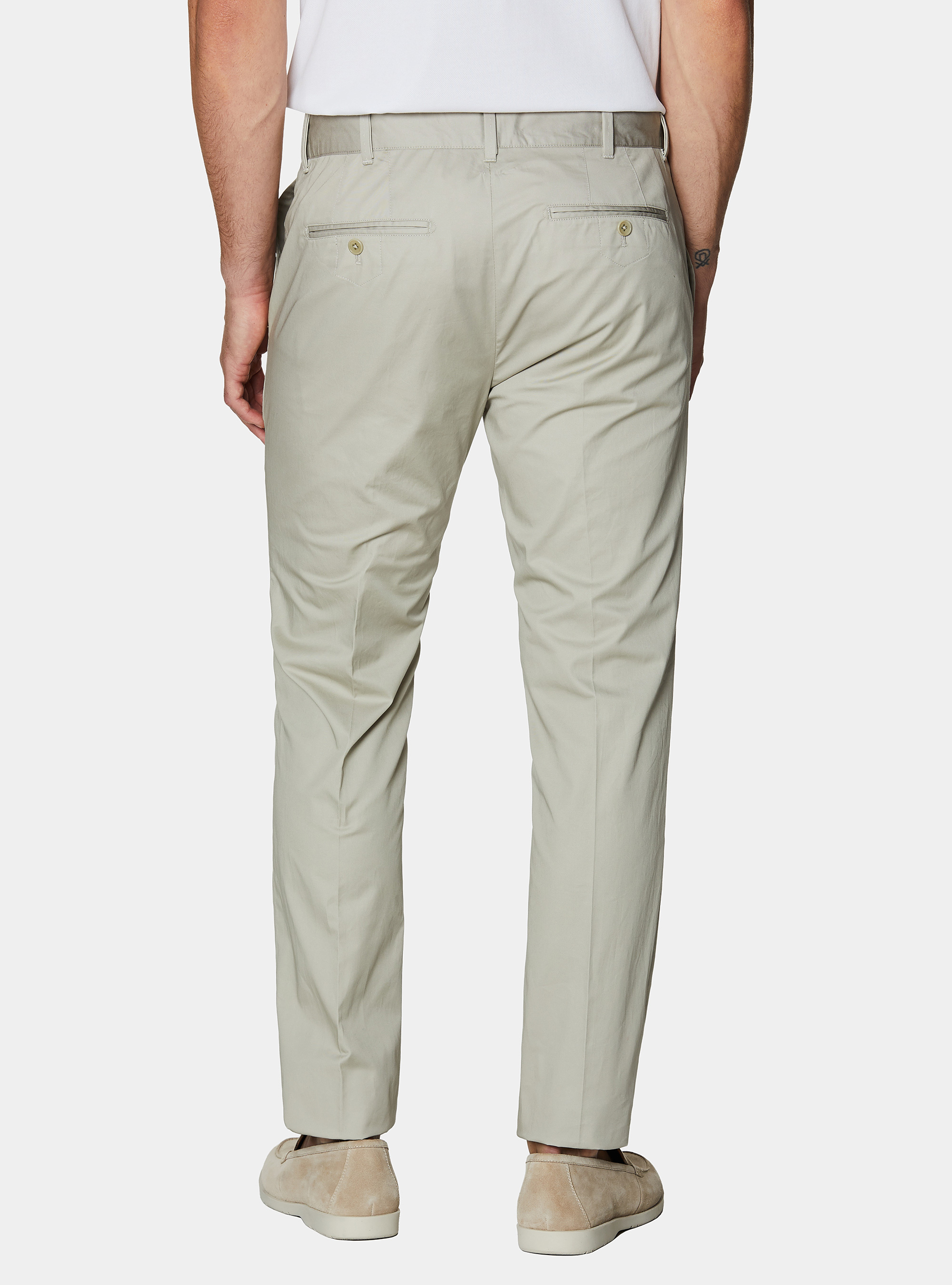 Leichte Chino-Hose aus Twill in schmaler Passform, ECRU 0560C