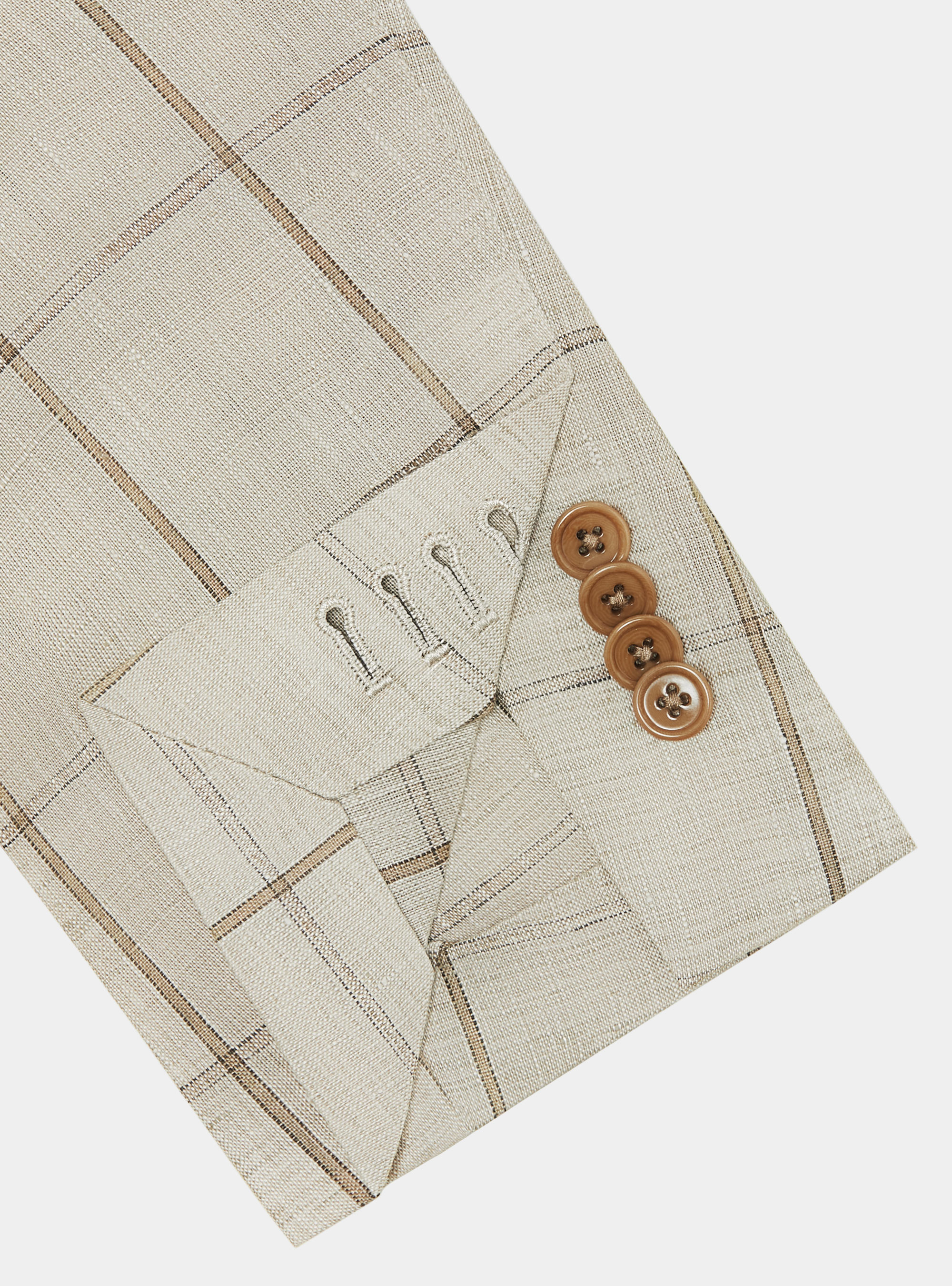 Fancy blazer in delav&eacute; linen, SAND