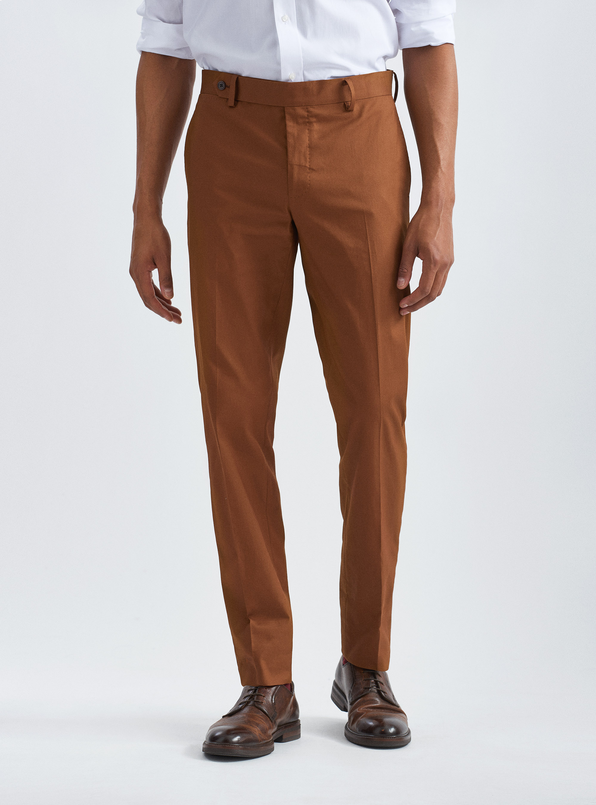 Armoured stretch cotton suit trousers, MULTICOLOR