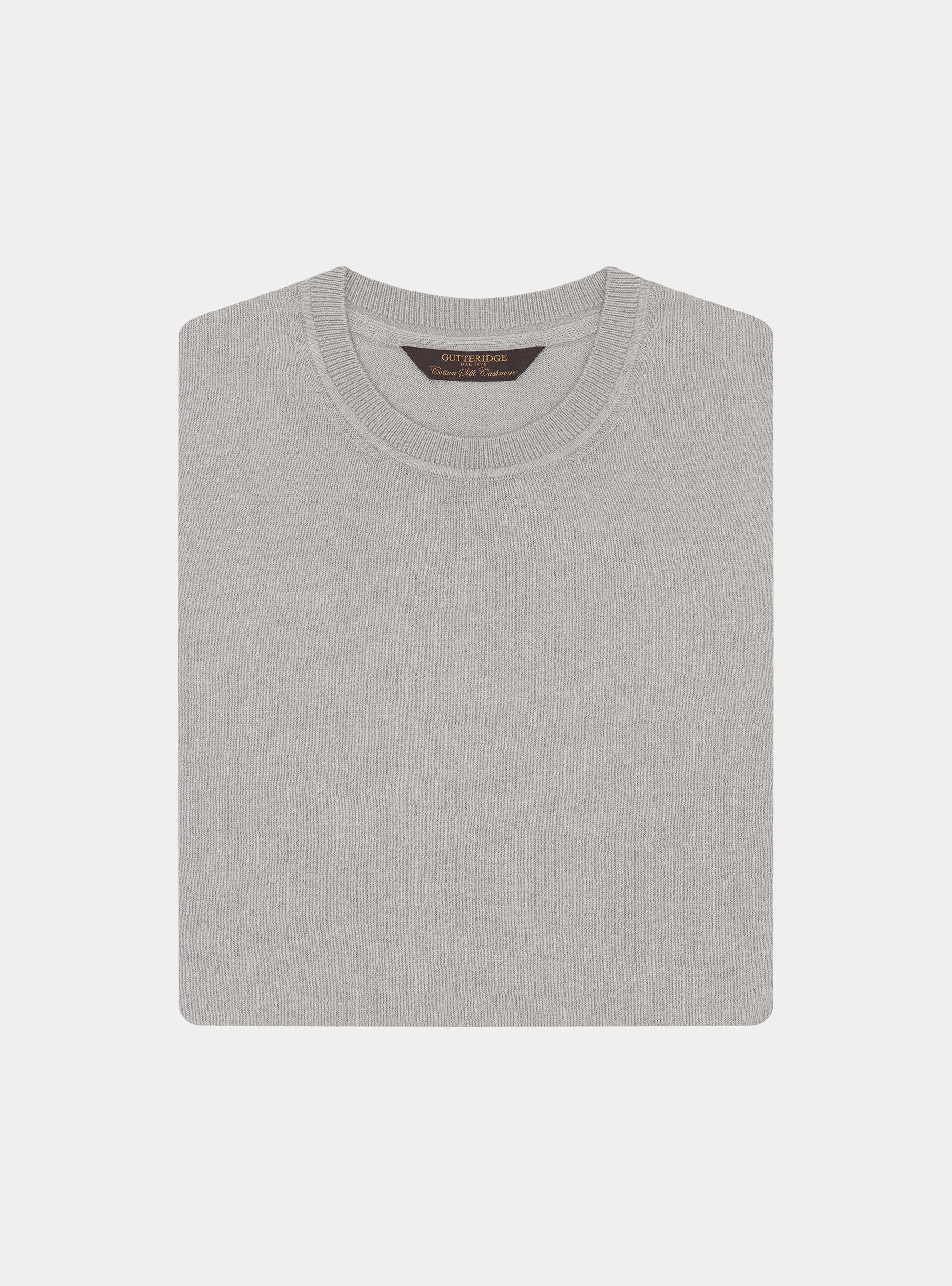 Trikot &agrave; col rond en coton, soie et cachemire, PERLA 0178C