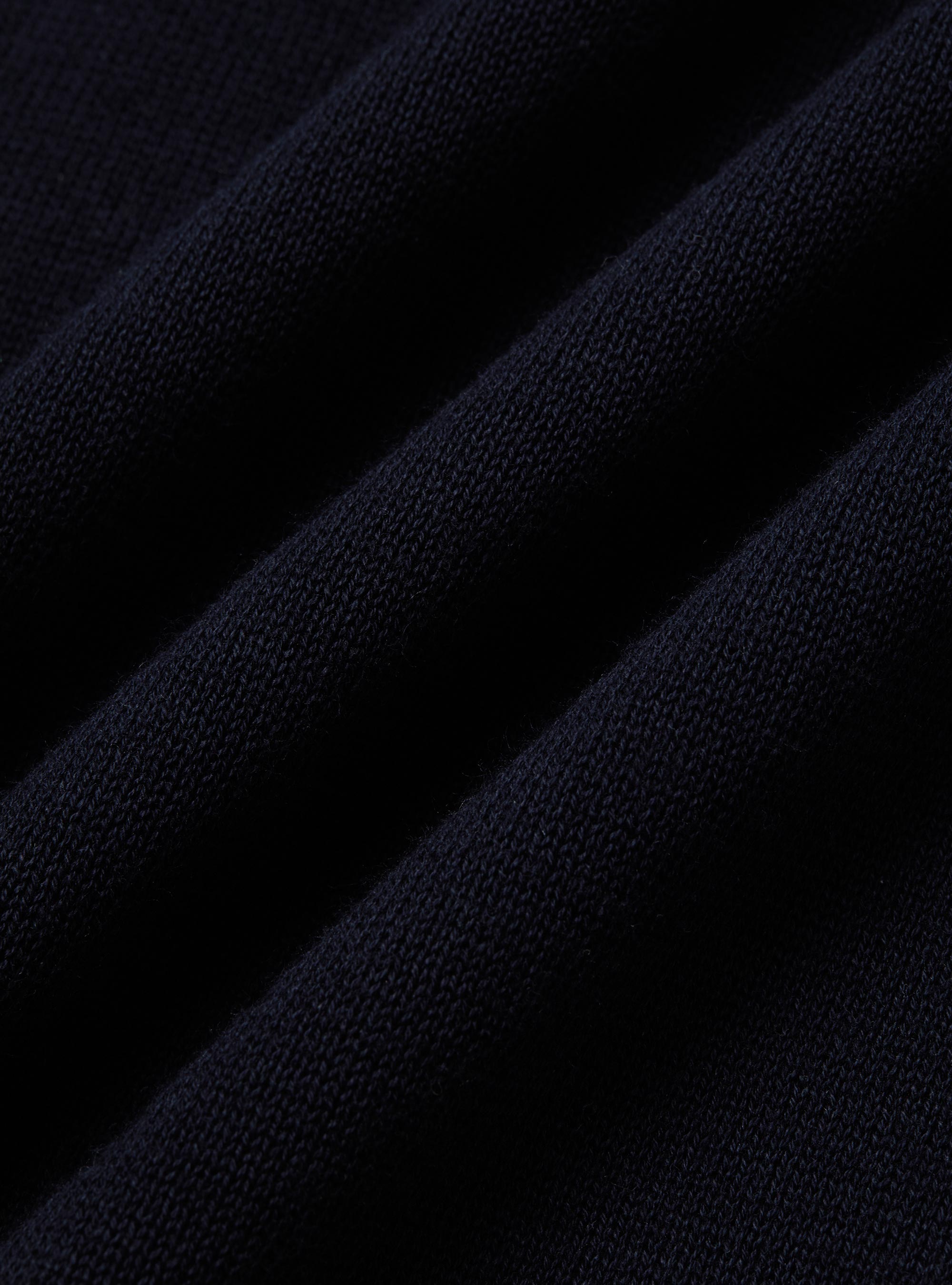 Extra-fine cotton knit polo shirt, NAVY BLUE