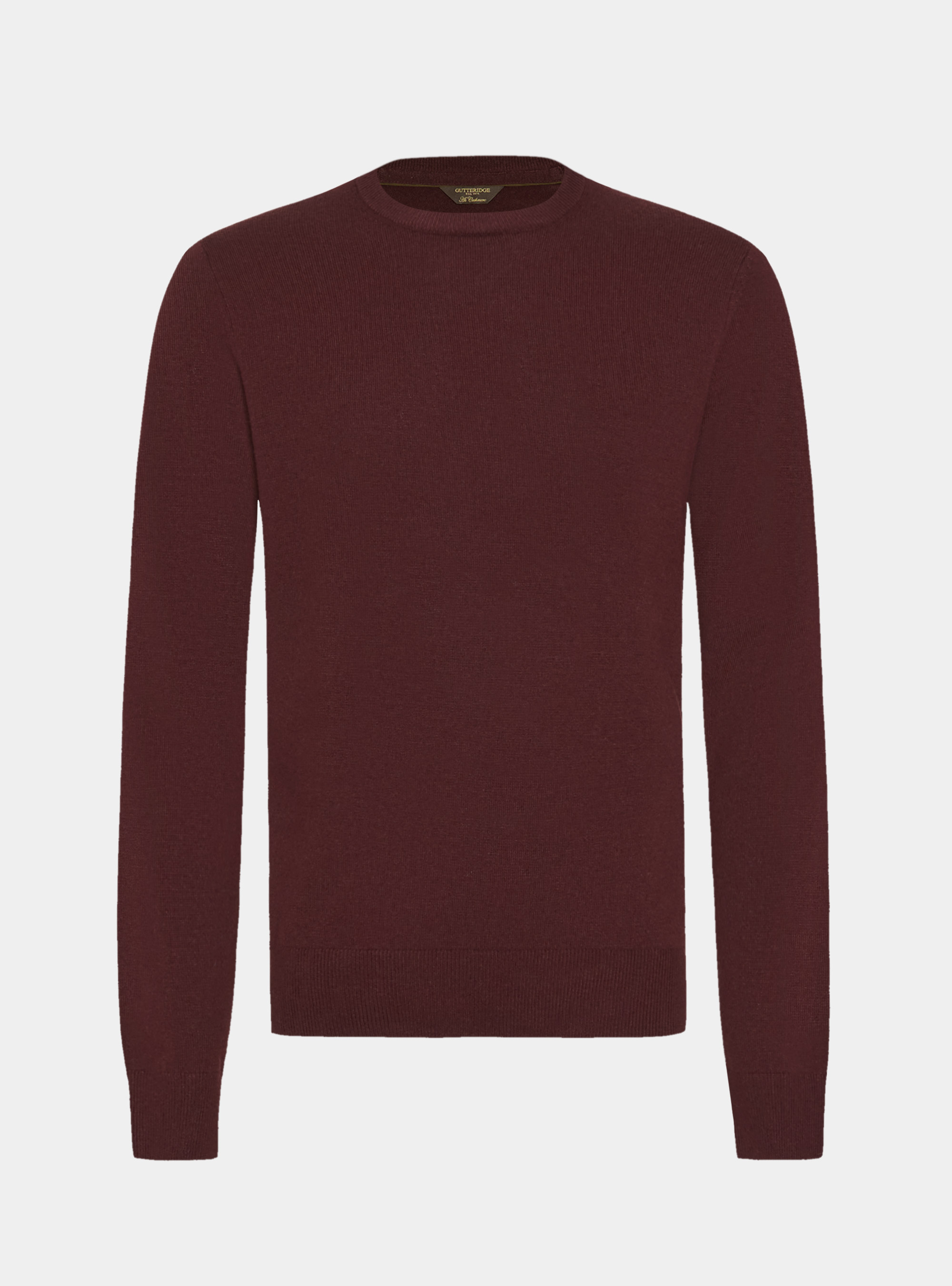 Maglia girocollo in lana lambswool e cashmere, BORDEAUX