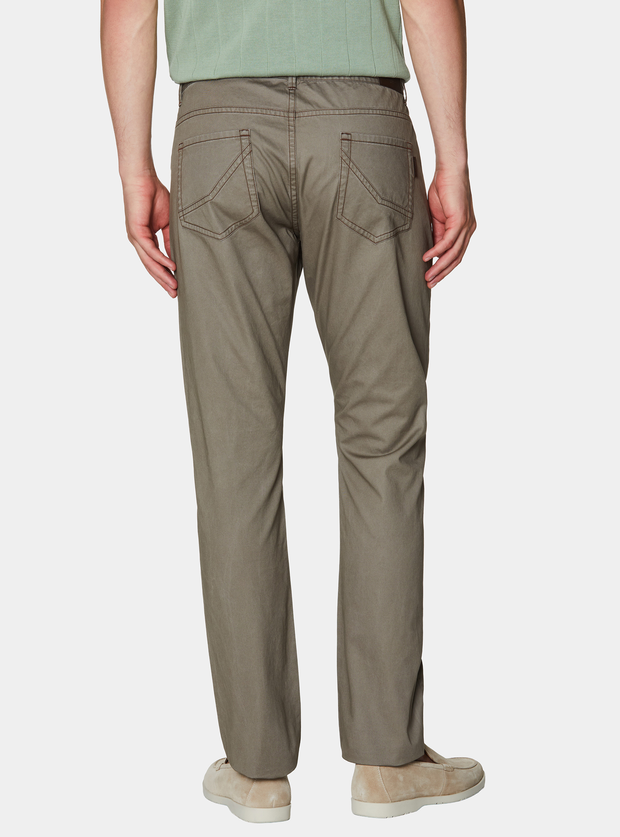 Slim fit cotton trousers, TORTORA 0542C