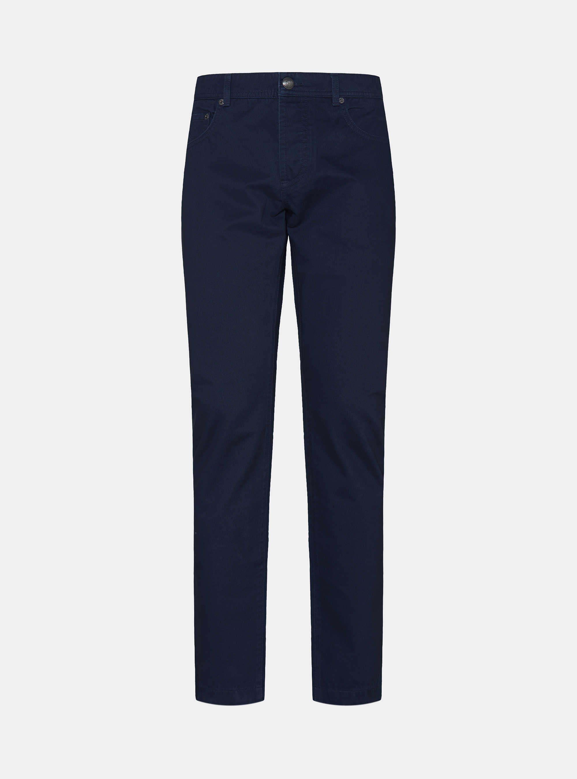 Pantalones slim fit de sarga de algod&oacute;n, AZUL MARINO