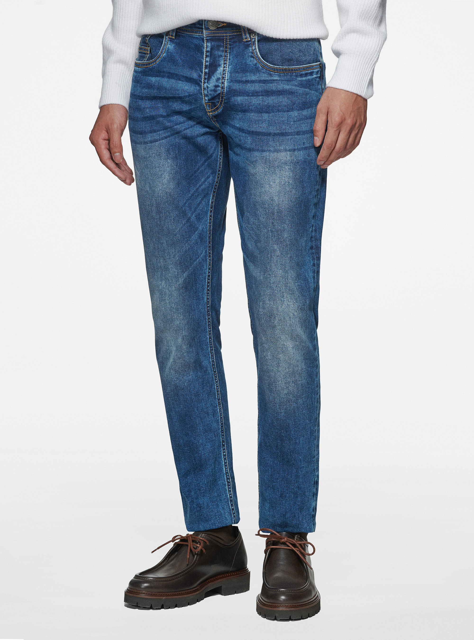 Five-pocket denim, NAVY BLUE