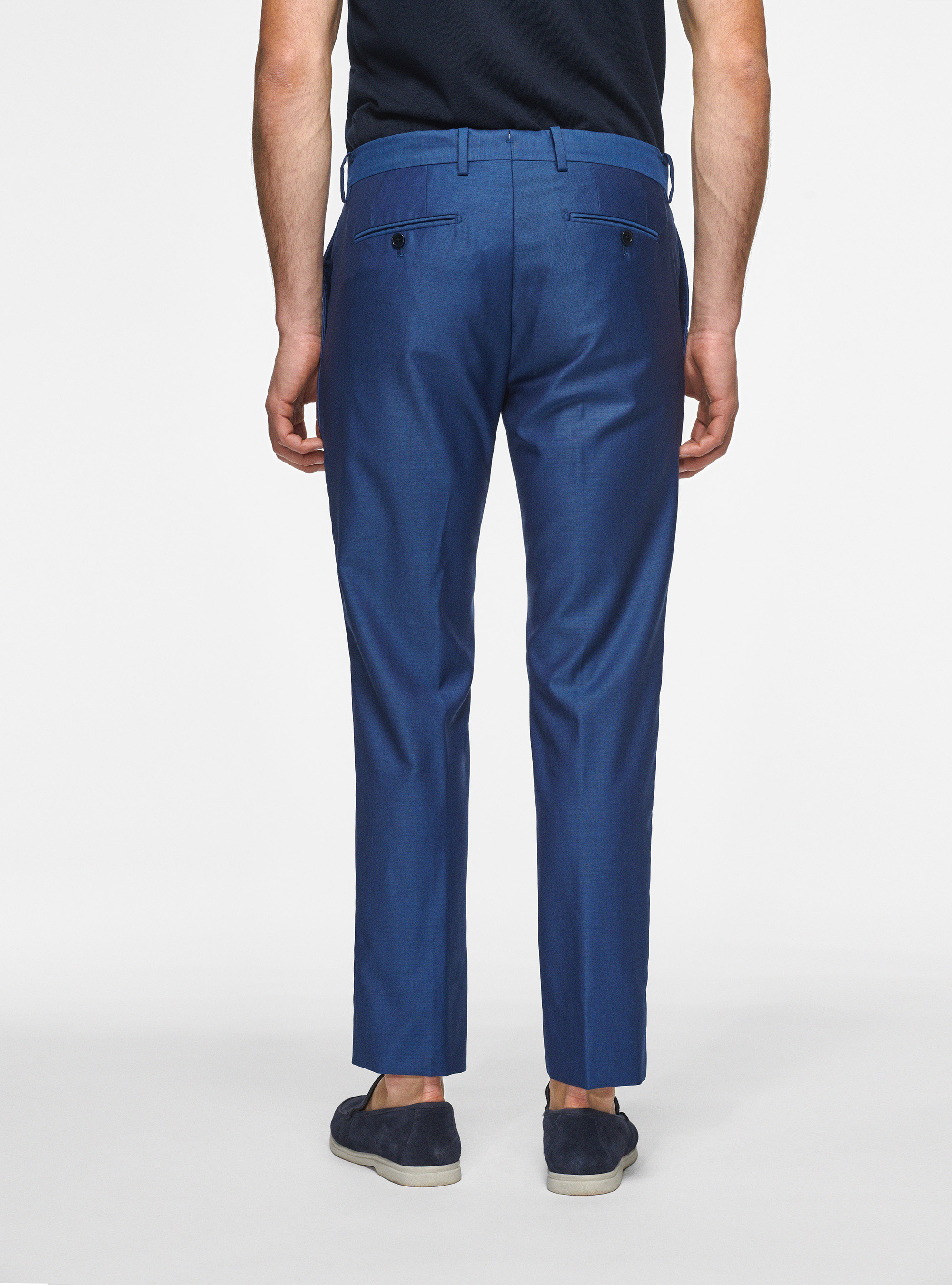 Pantaloni in pura lana superfine 110's, BLU