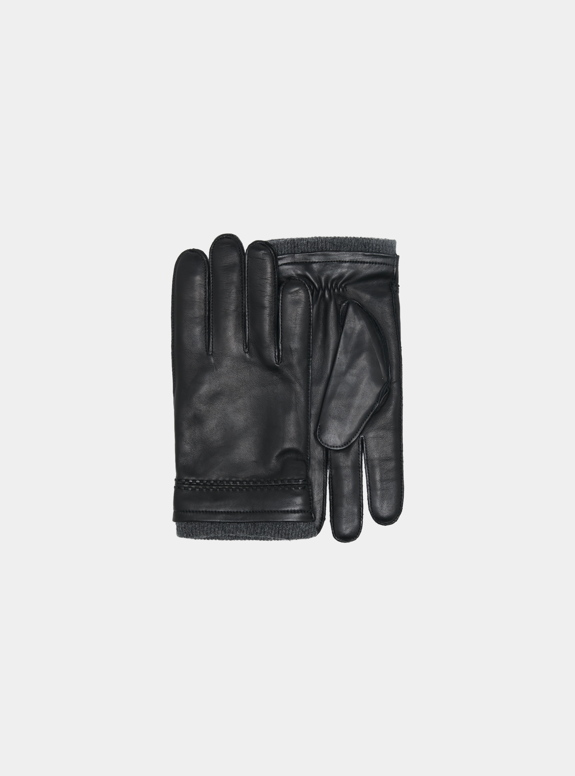 Leather gloves, BLACK