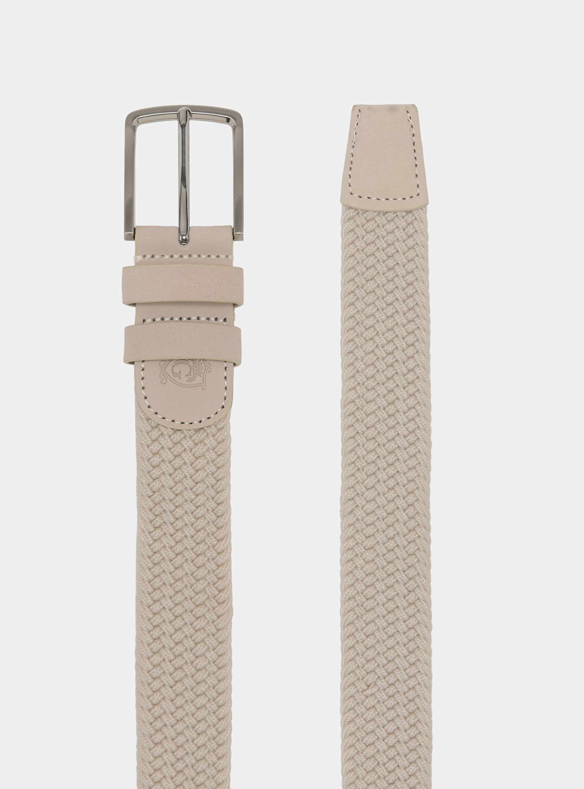 Elastic braided belt, WHITE