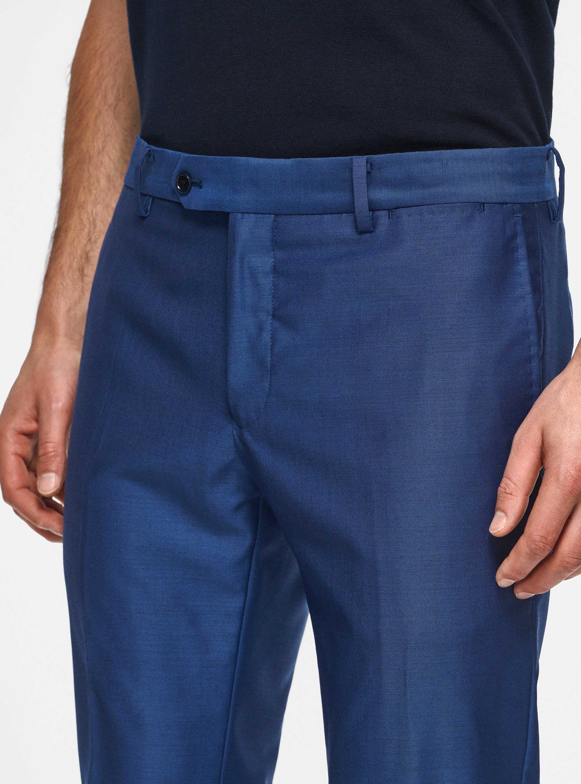 Pantaloni in pura lana superfine 110's, BLU
