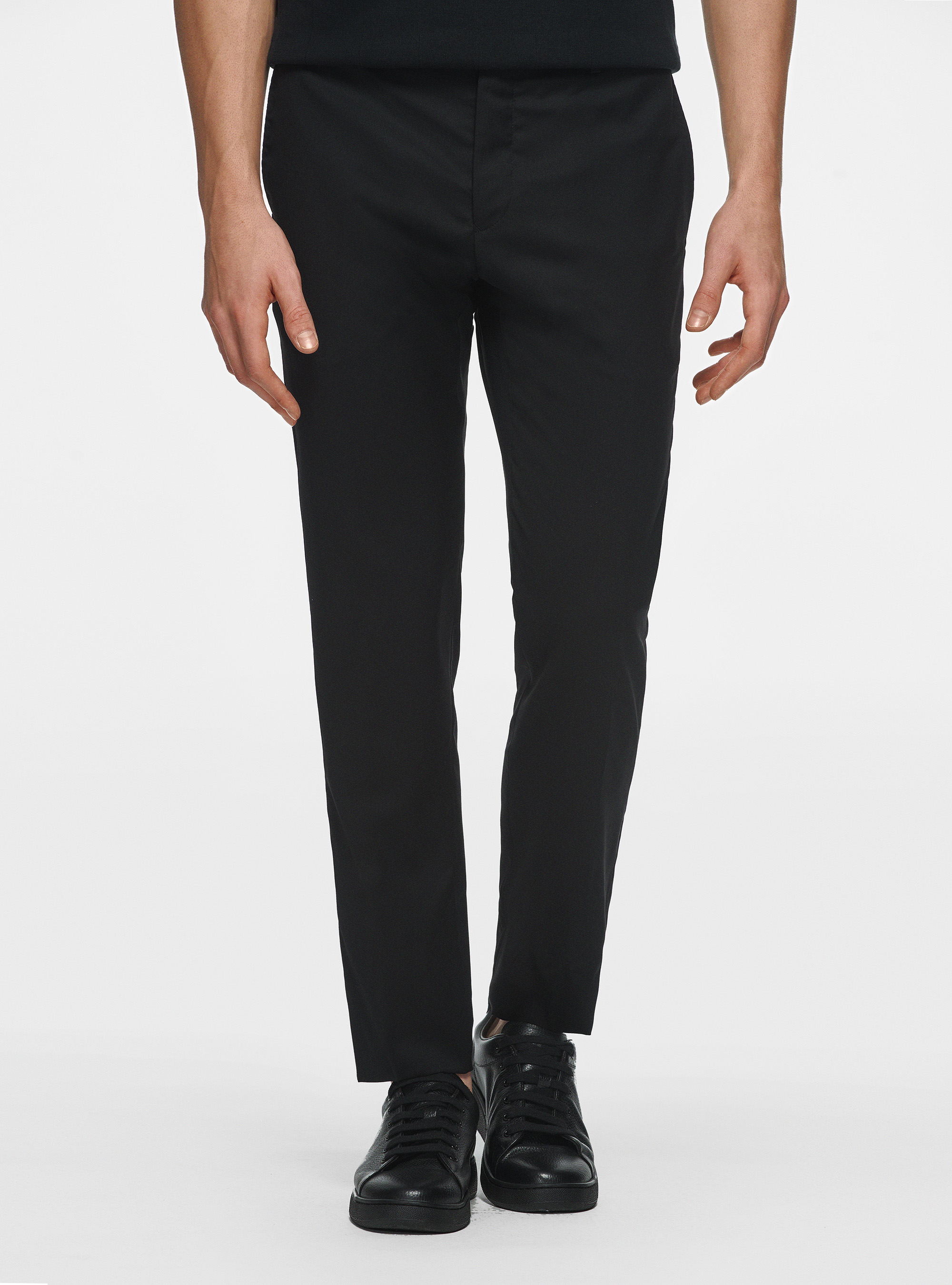 Pantaloni in pura lana superfine 110's, NERO