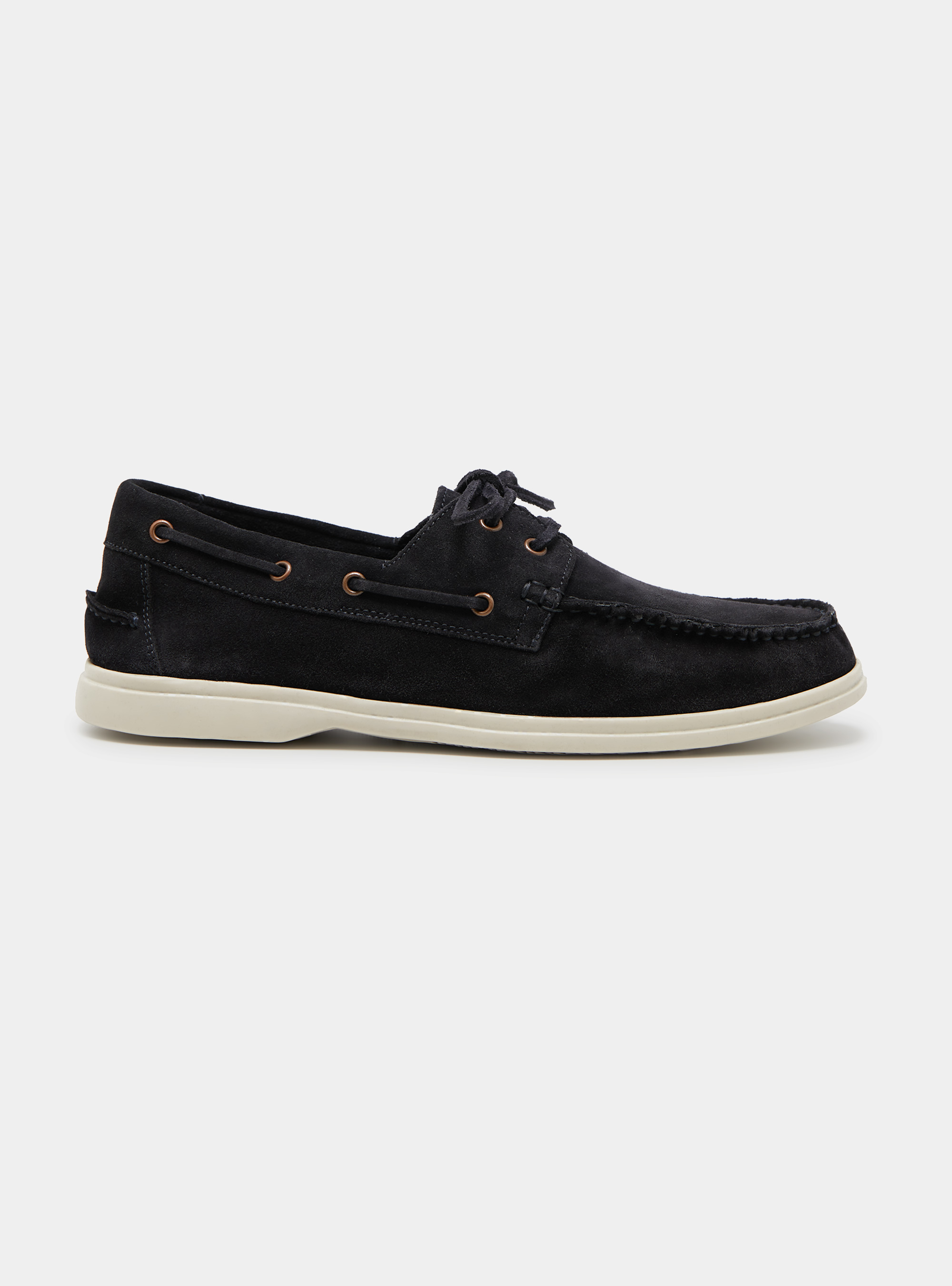 Suede lace-up loafers, NAVY BLUE