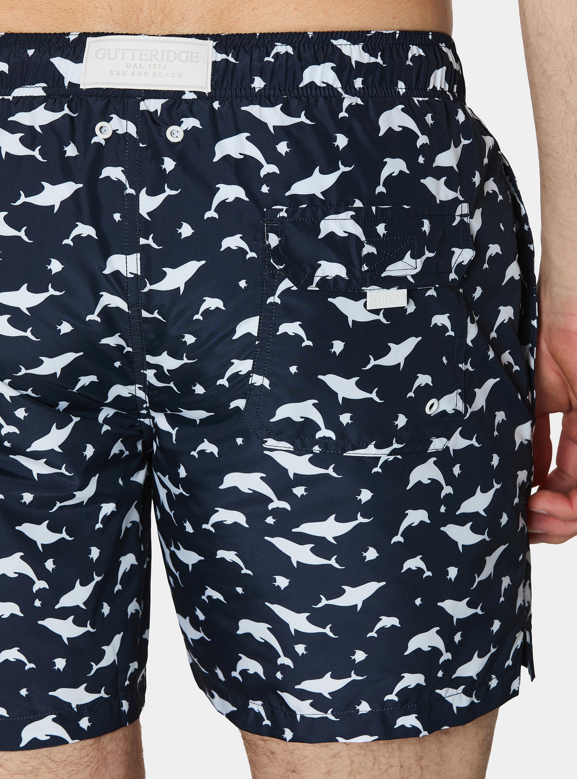 Badeanzug mit Fischmuster, NAVY 0218C