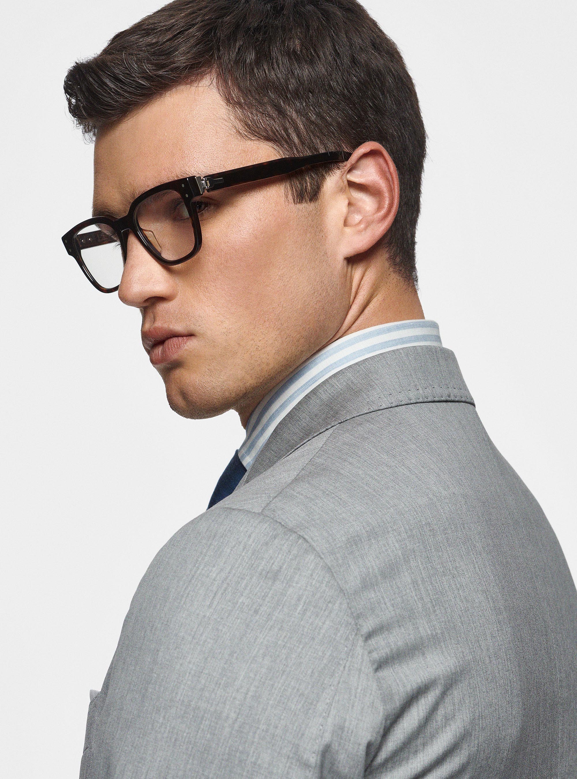 Pure 110's superfine wool blazer, LIGHT GREY MELANGE