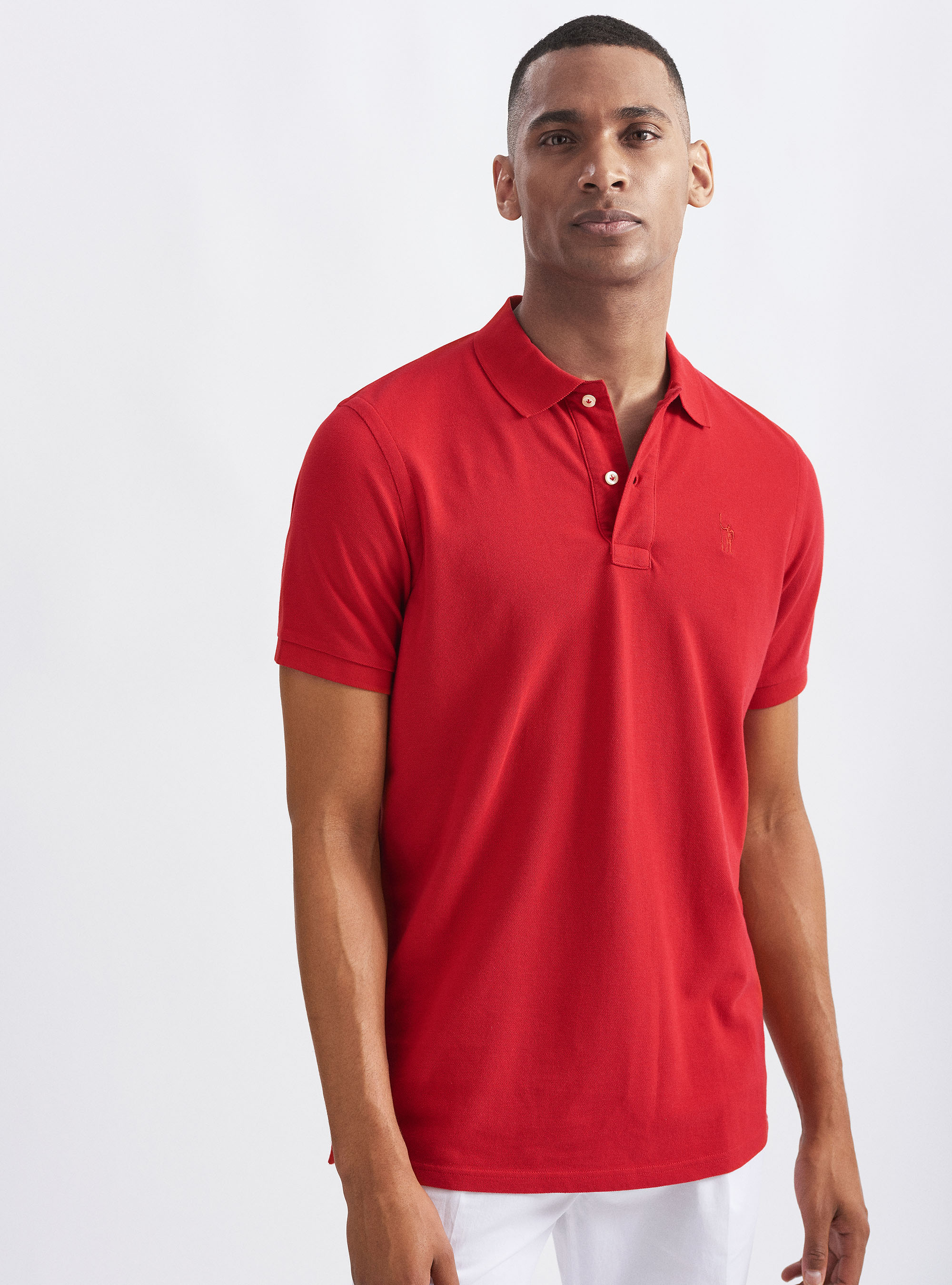 Classic pique polo shirt, RED