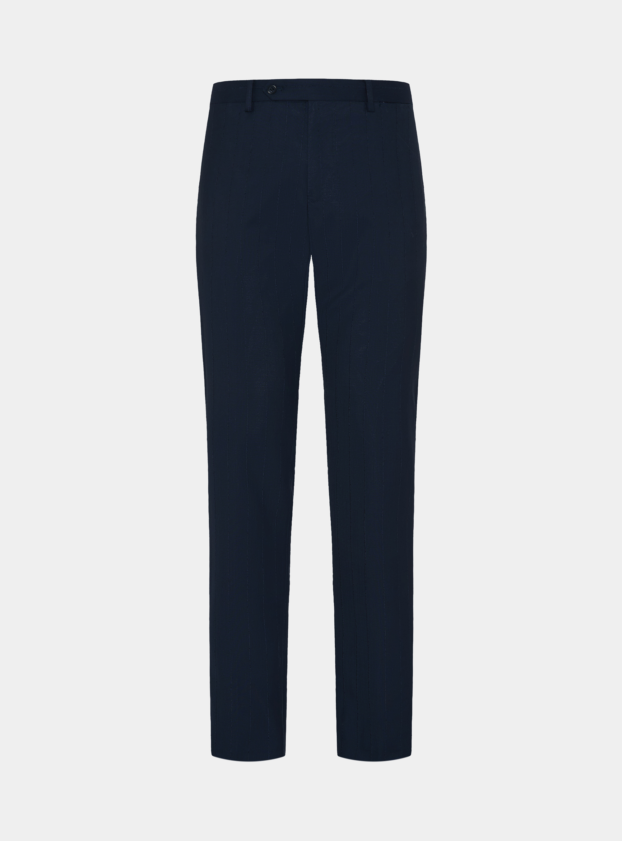 100% wool pinstripe suit trousers, NAVY BLUE