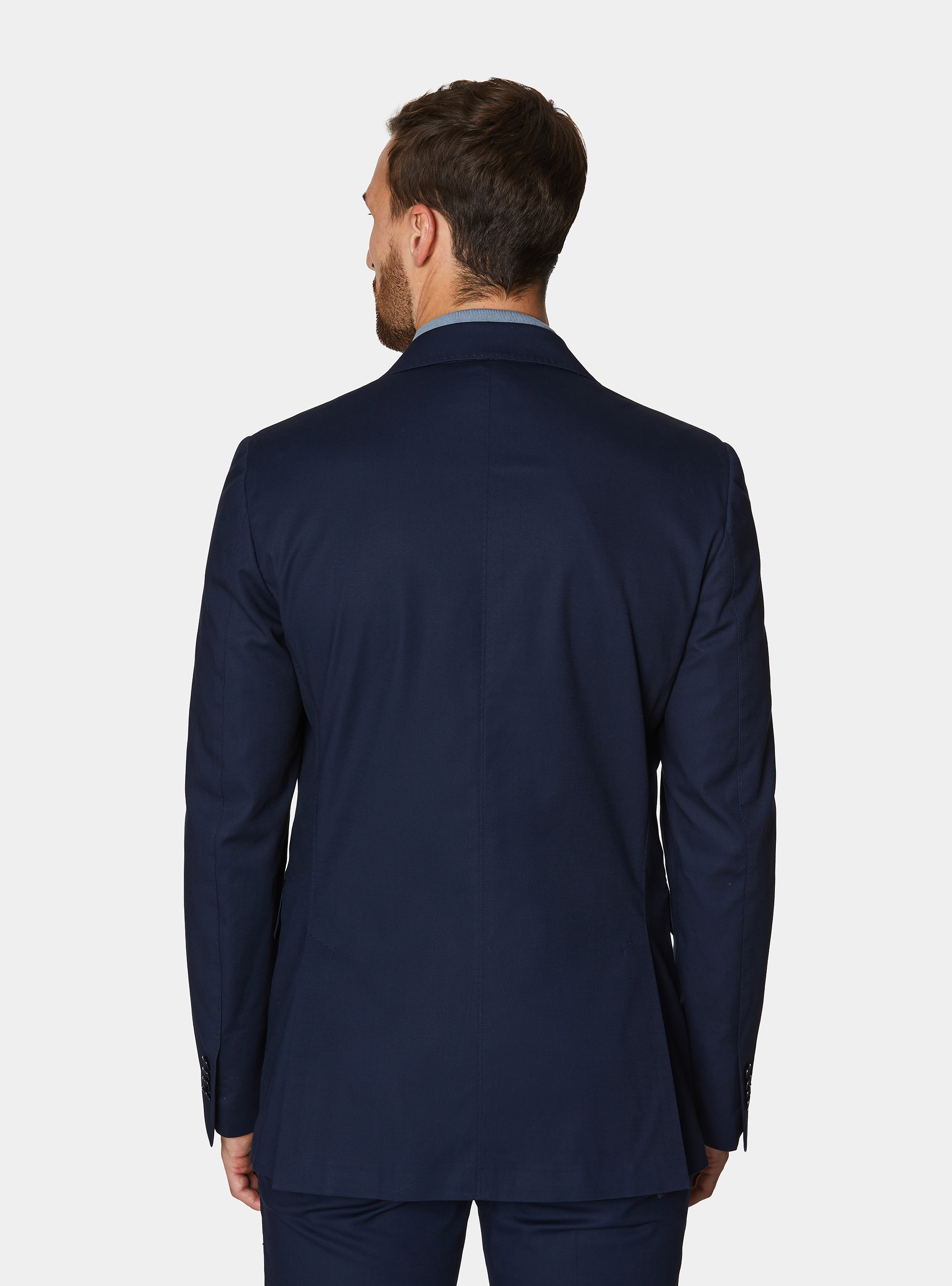 Cotton suit blazer, NAVY BLUE