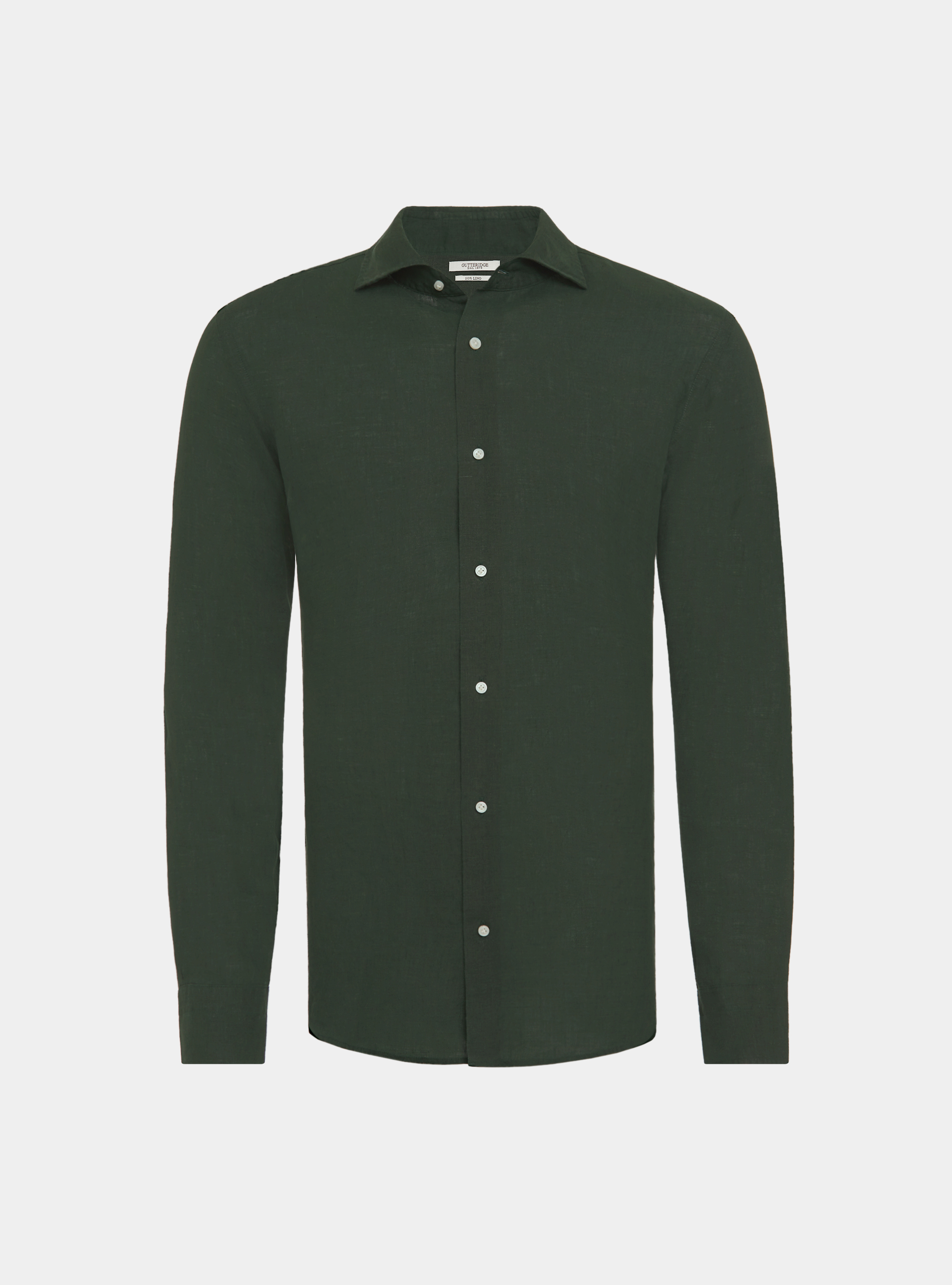 Camicia in puro lino, VERDE