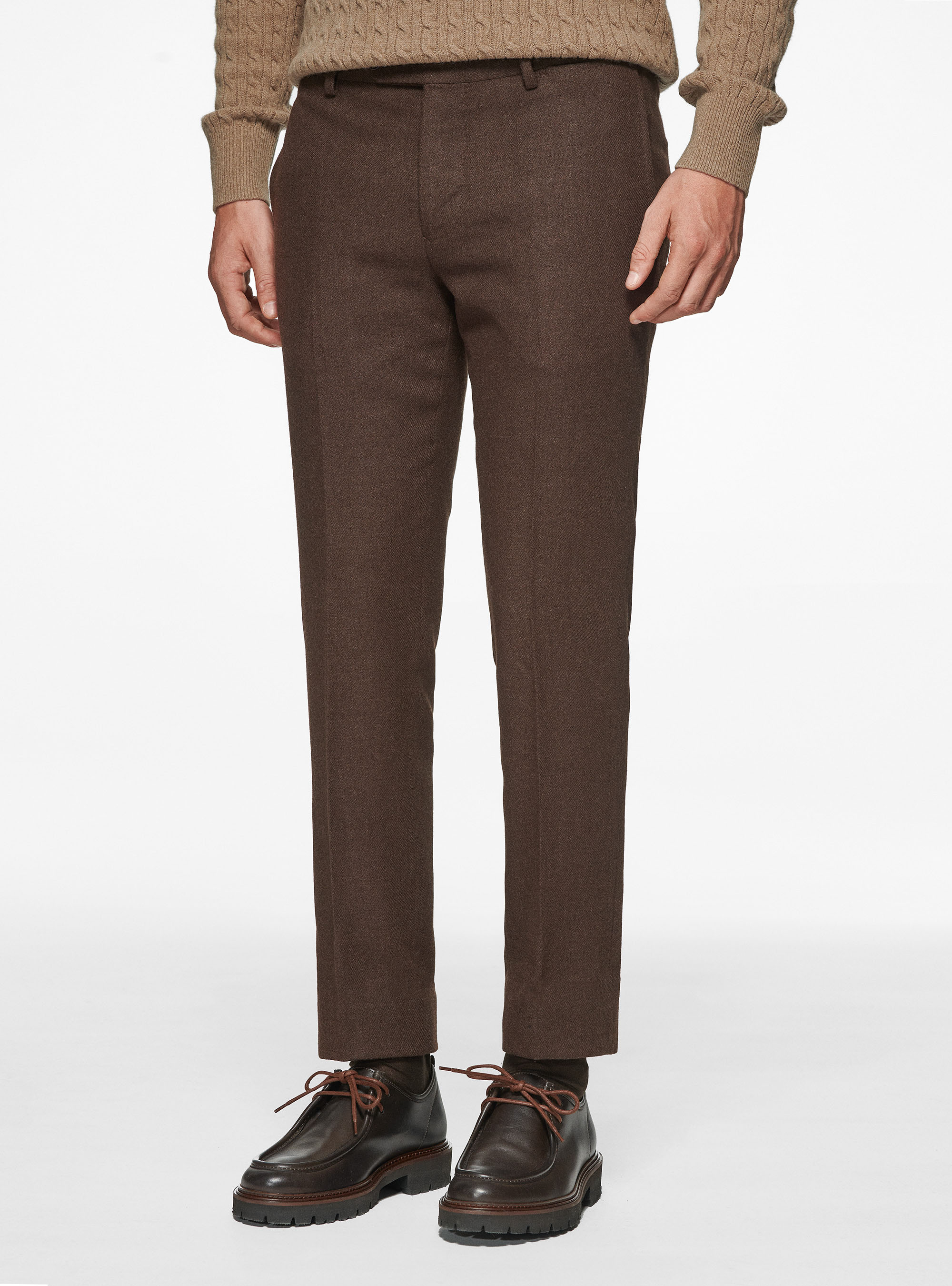 Flannel trousers, BROWN