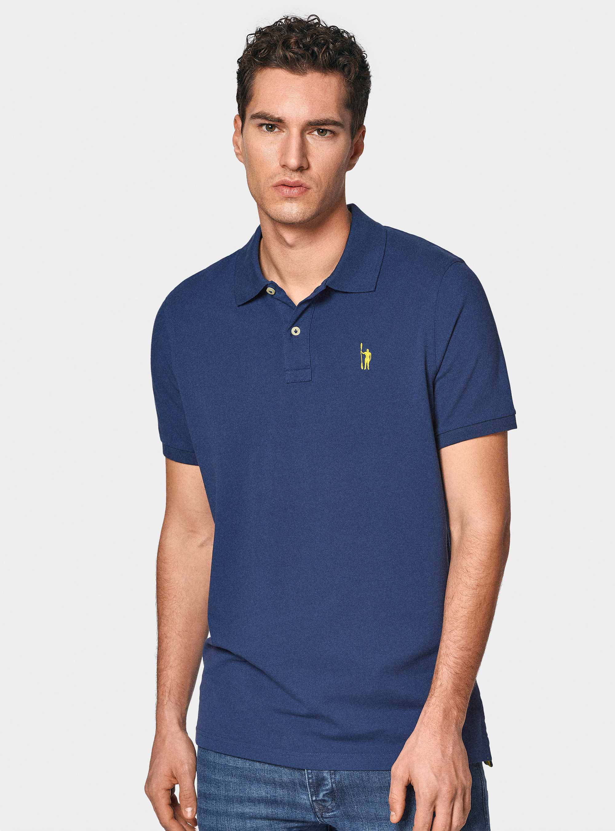 Polo classica in piquet, 0243C DENIM