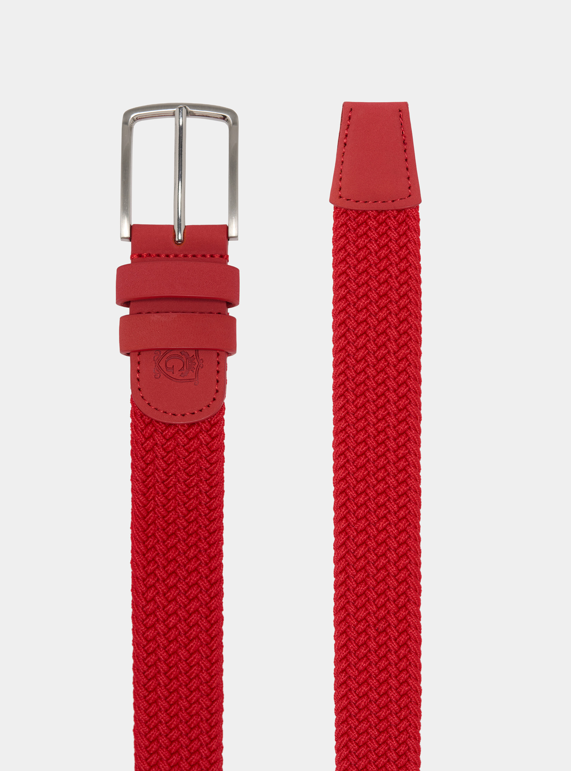 Elastic braided belt, RED