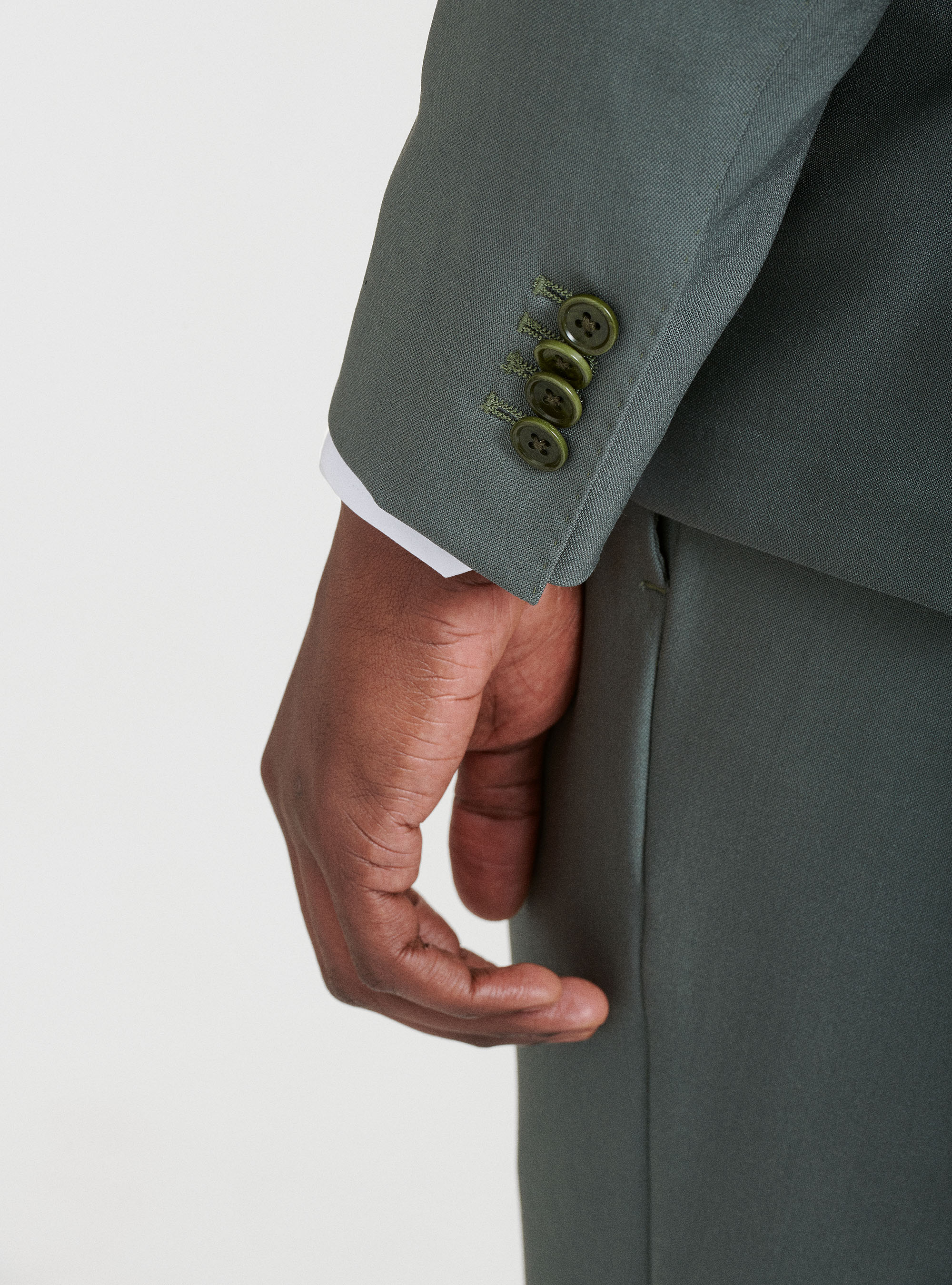 Double-breasted slim fit blazer in pure wool Vitale Barberis Canonico, SALVIA 0602C