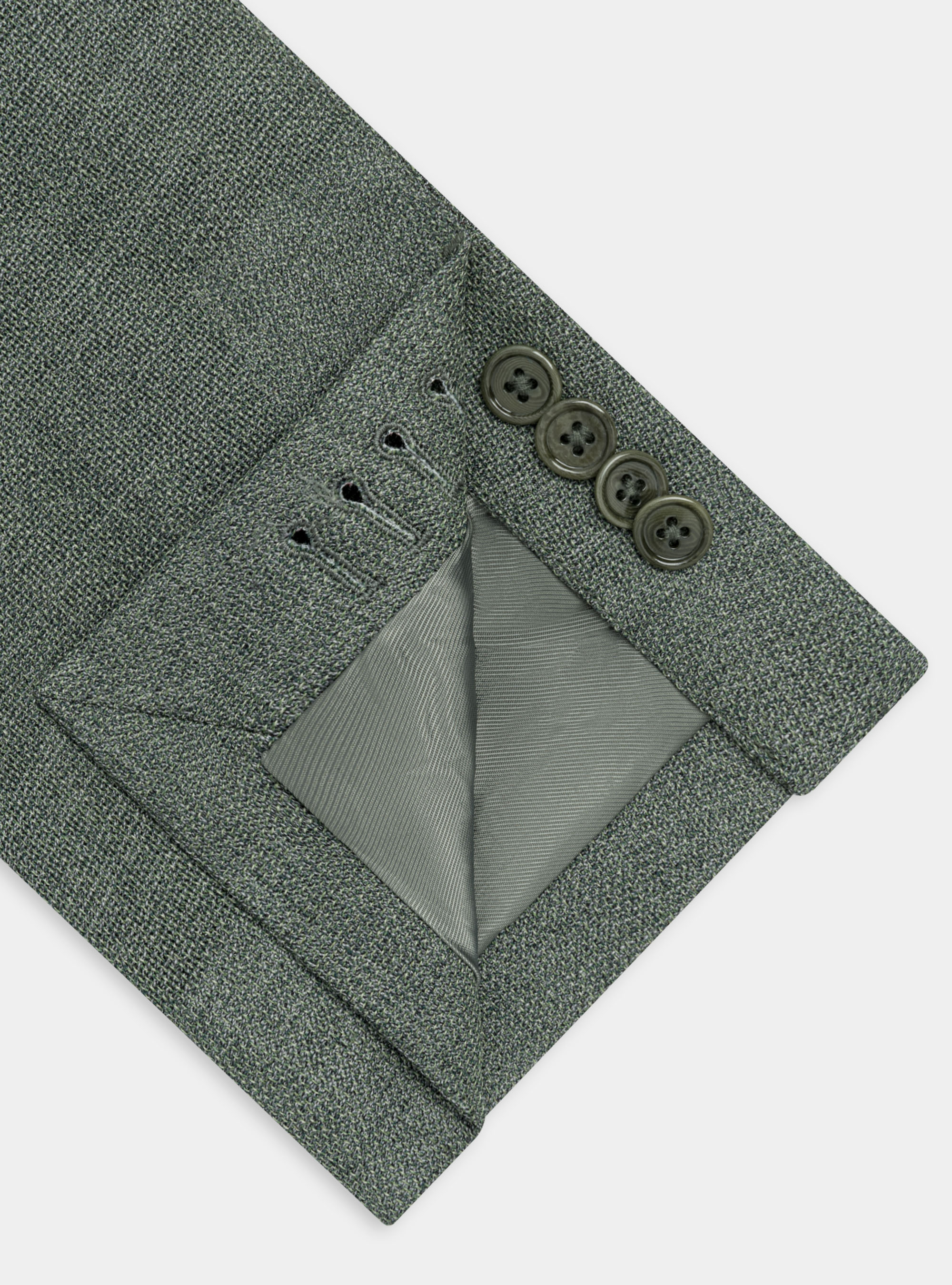 Micro-textured pure wool blazer, GREEN