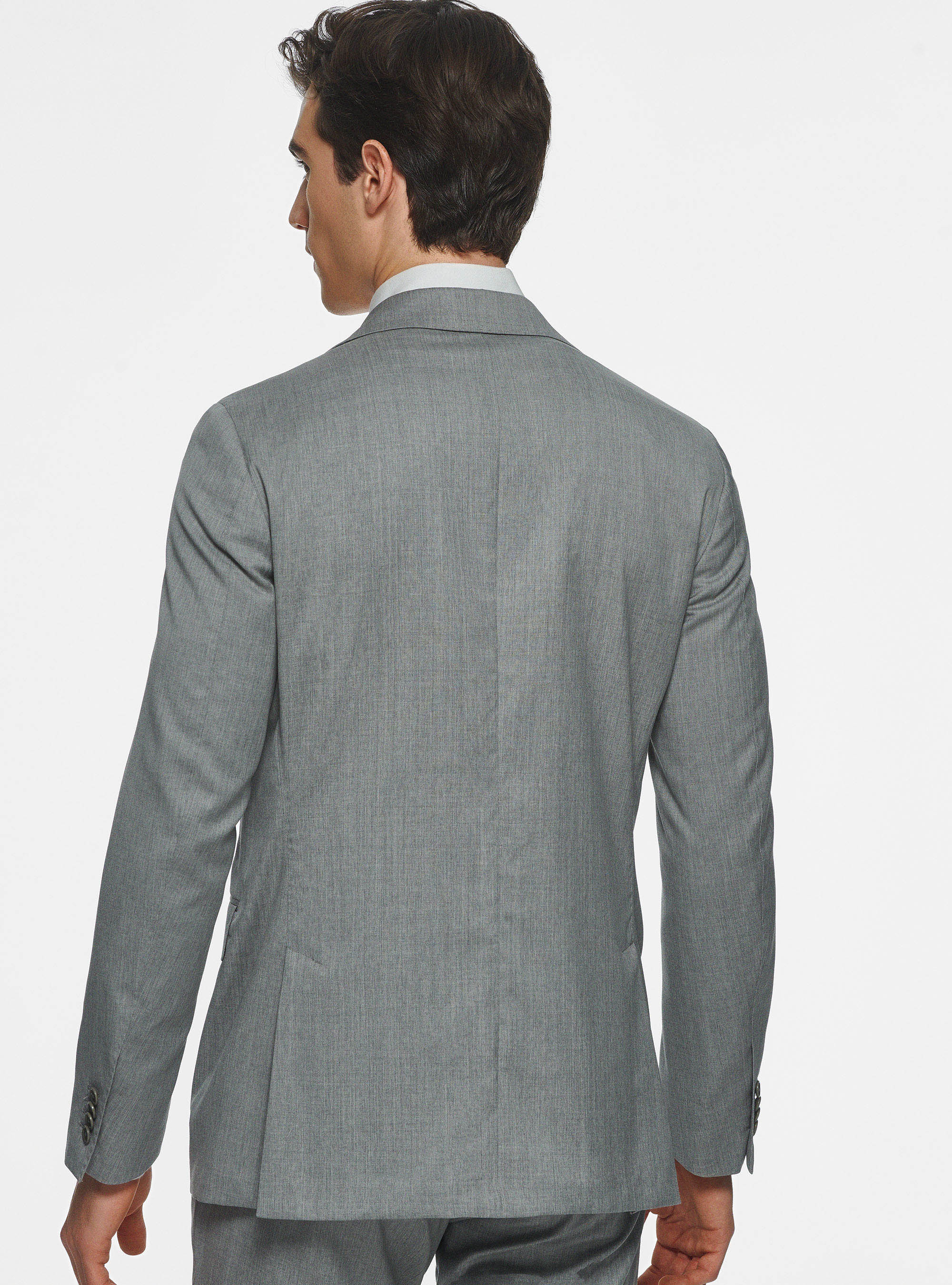 Pure 110's superfine wool blazer, LIGHT GREY MELANGE