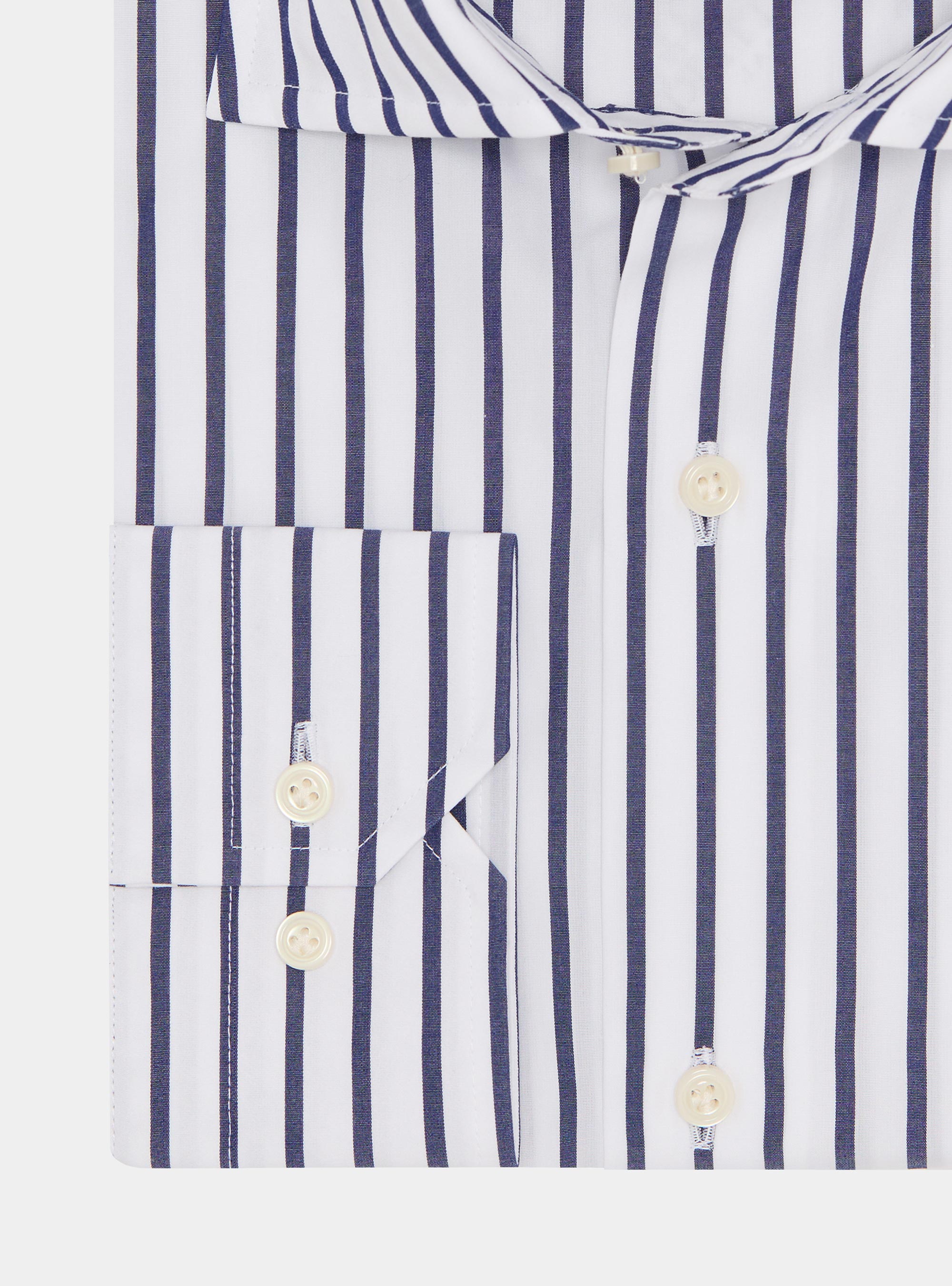 Striped cotton poplin shirt, WHITE