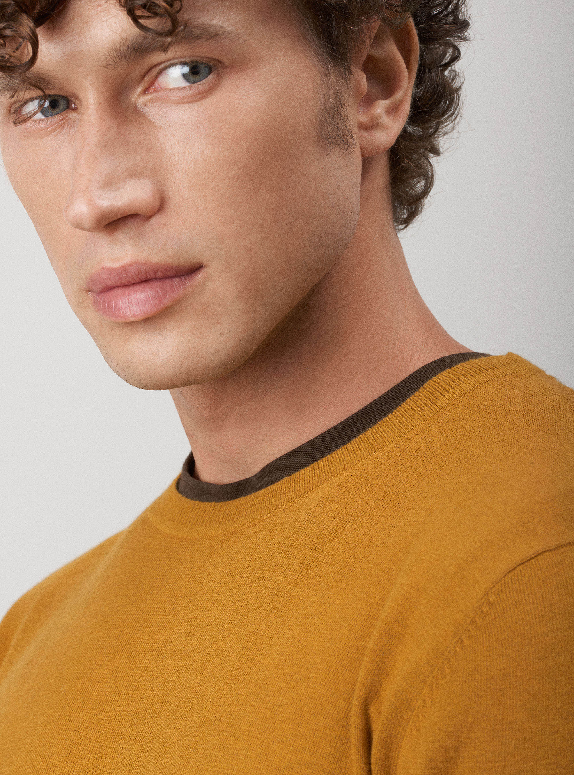 Maglia girocollo in cotone seta e cashmere, OCRA
