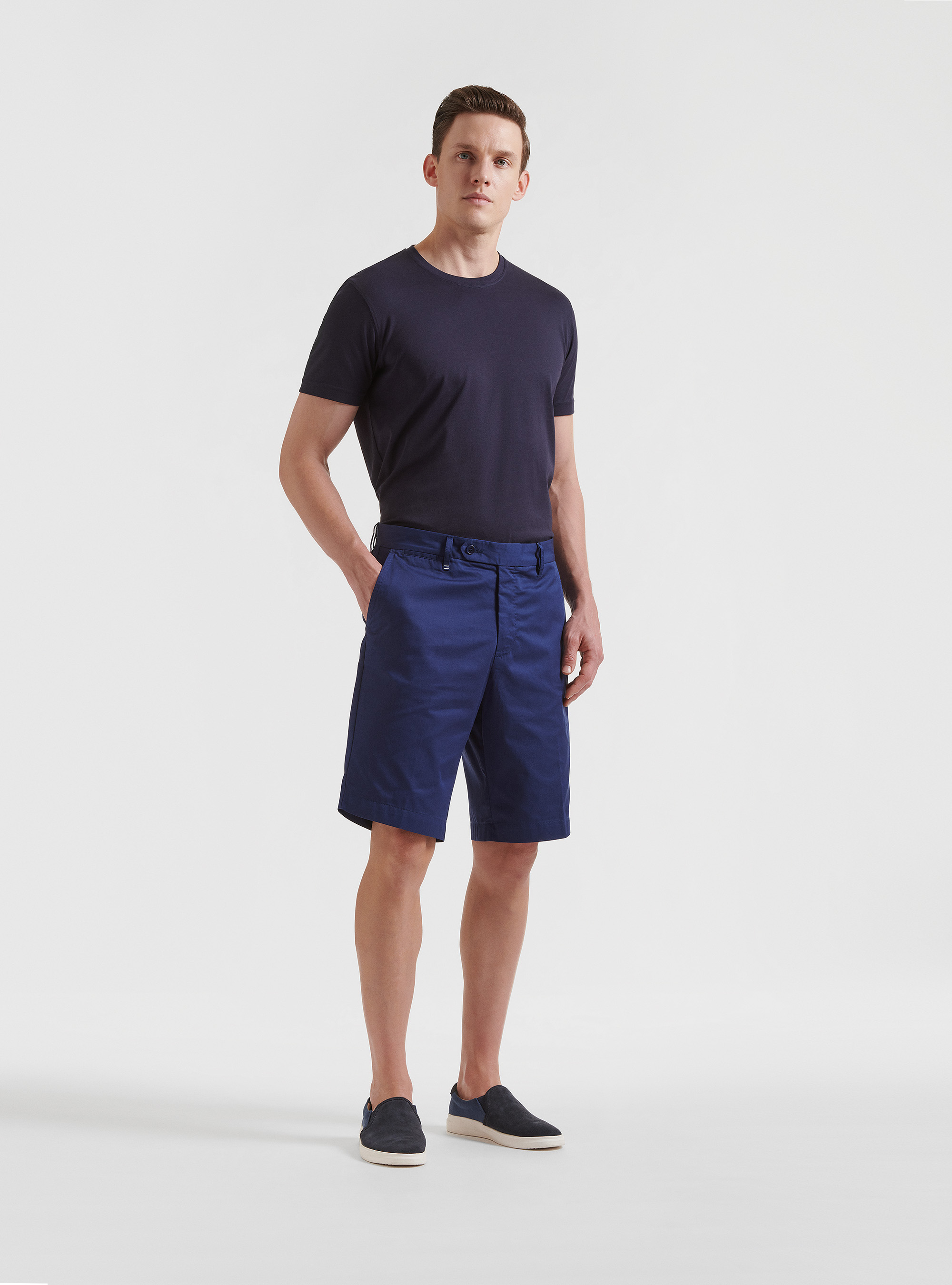 Lightweight twill shorts, BLUE