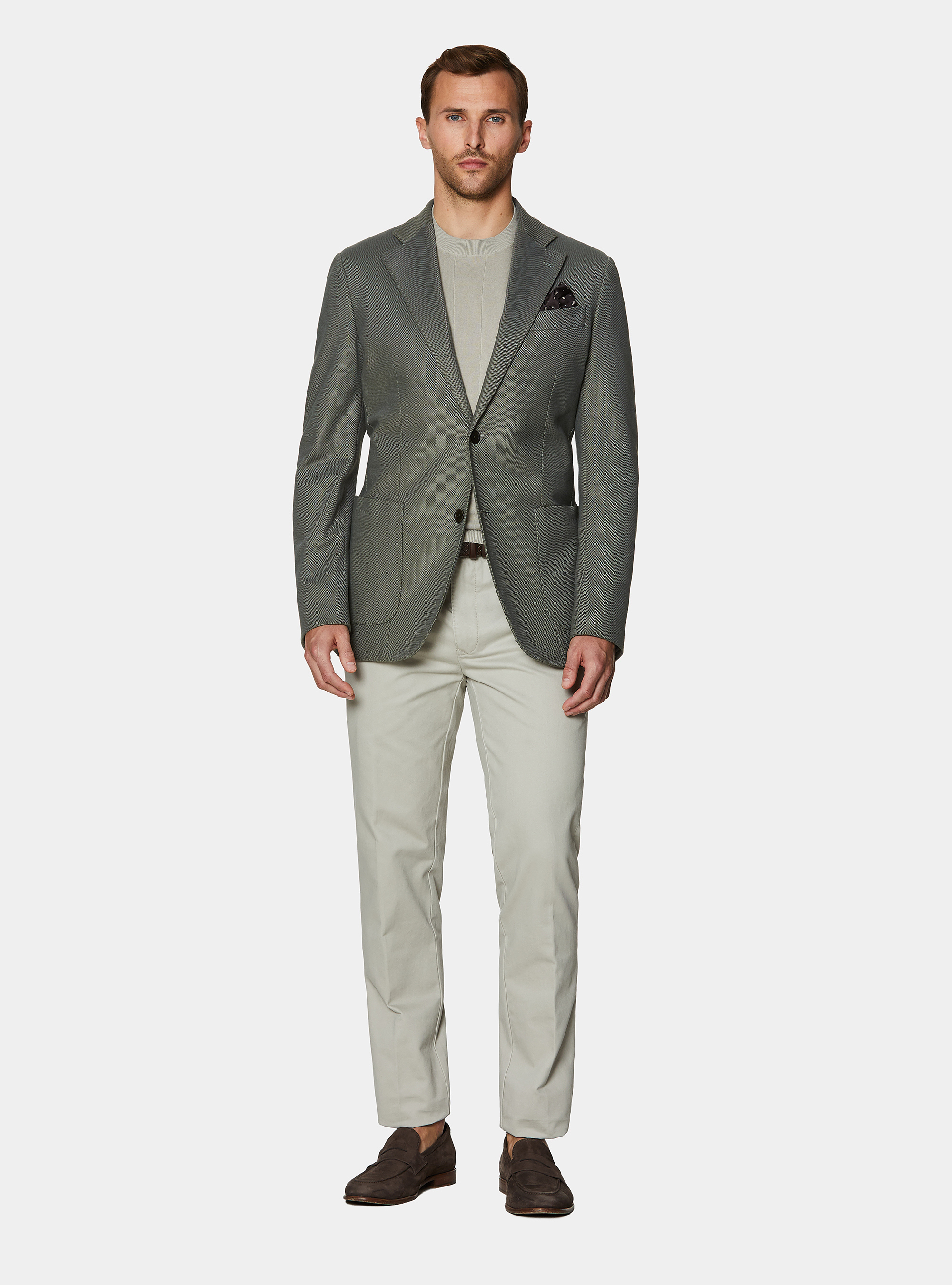 Cotton blend jersey blazer, MILITARE 0609C