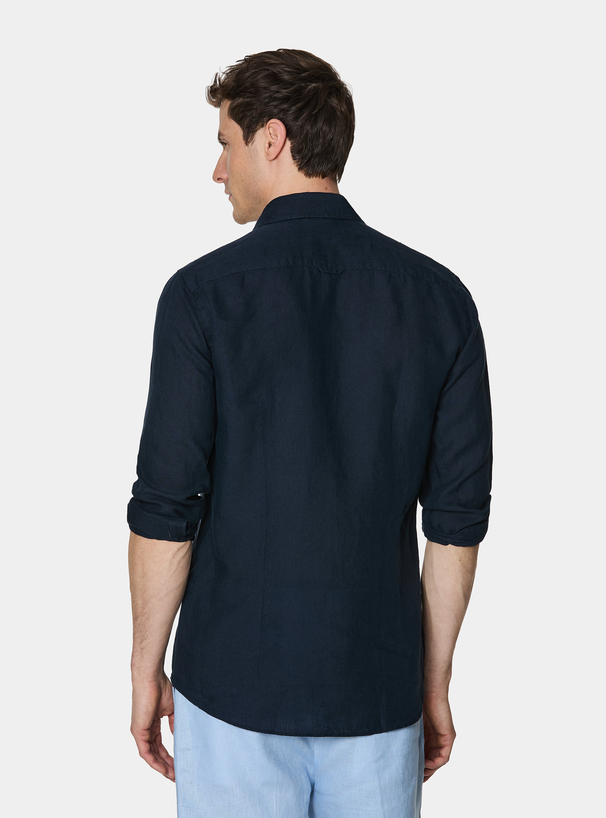 Pure linen shirt, NAVY BLUE