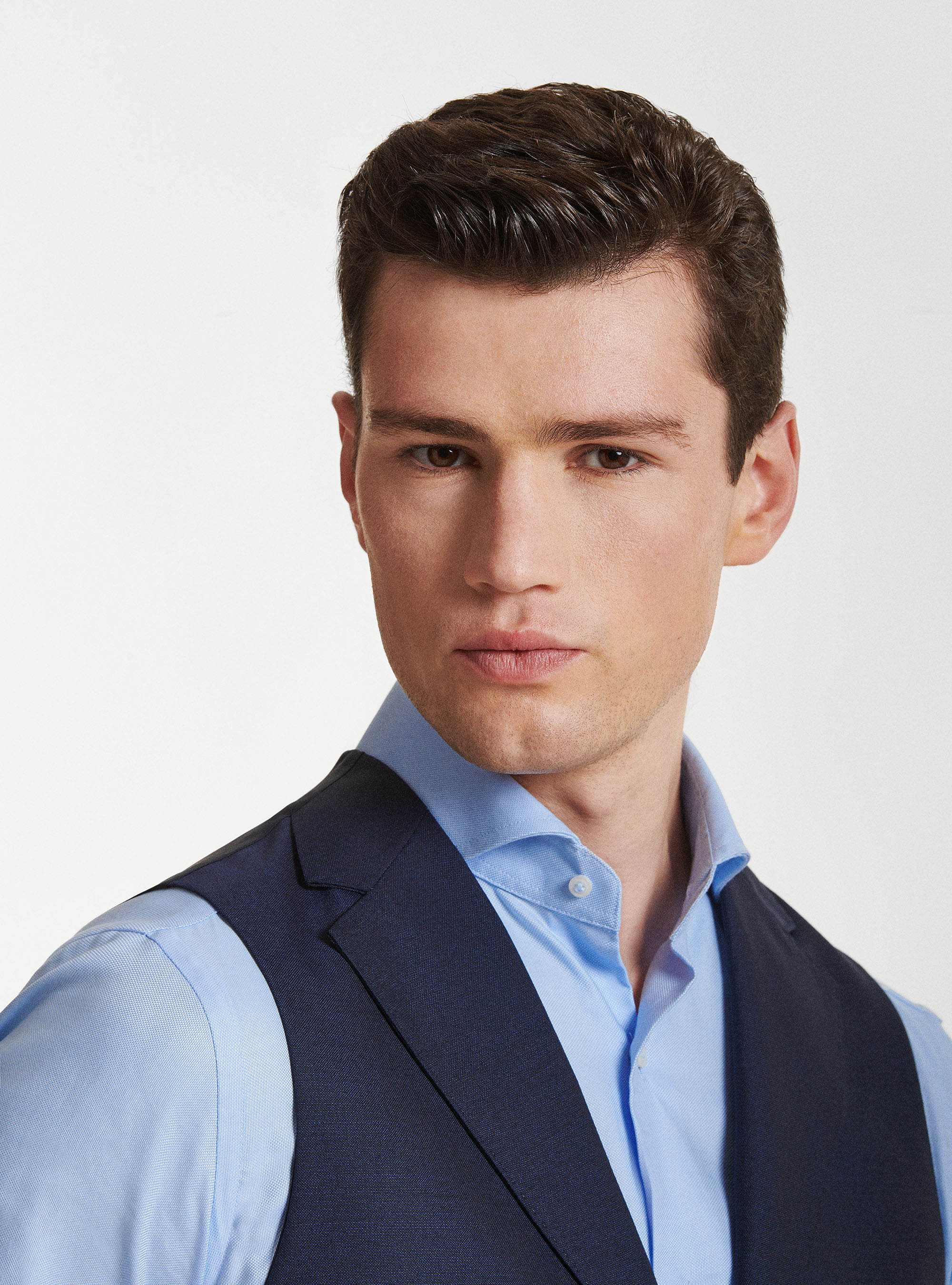 Vitale Barberis Canonico pure wool waistcoat, NAVY BLUE