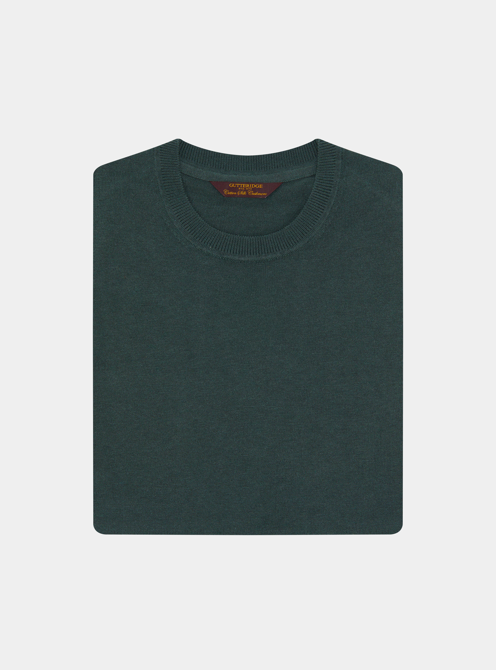 Cotton silk and cashmere crew neck sweater, VERDE MUSCHIO 0615C