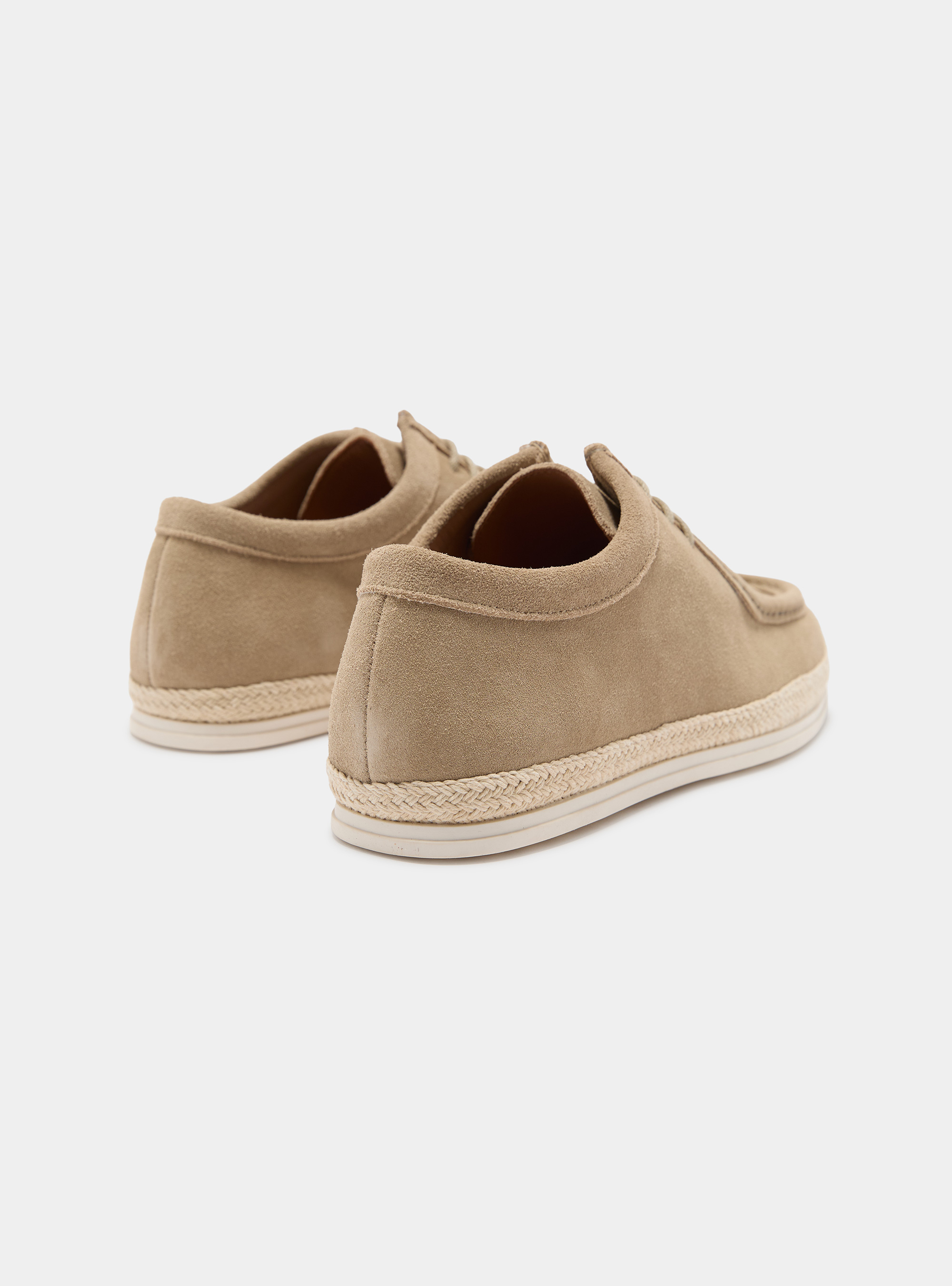 Paraboot lace-up suede boots, ECRU