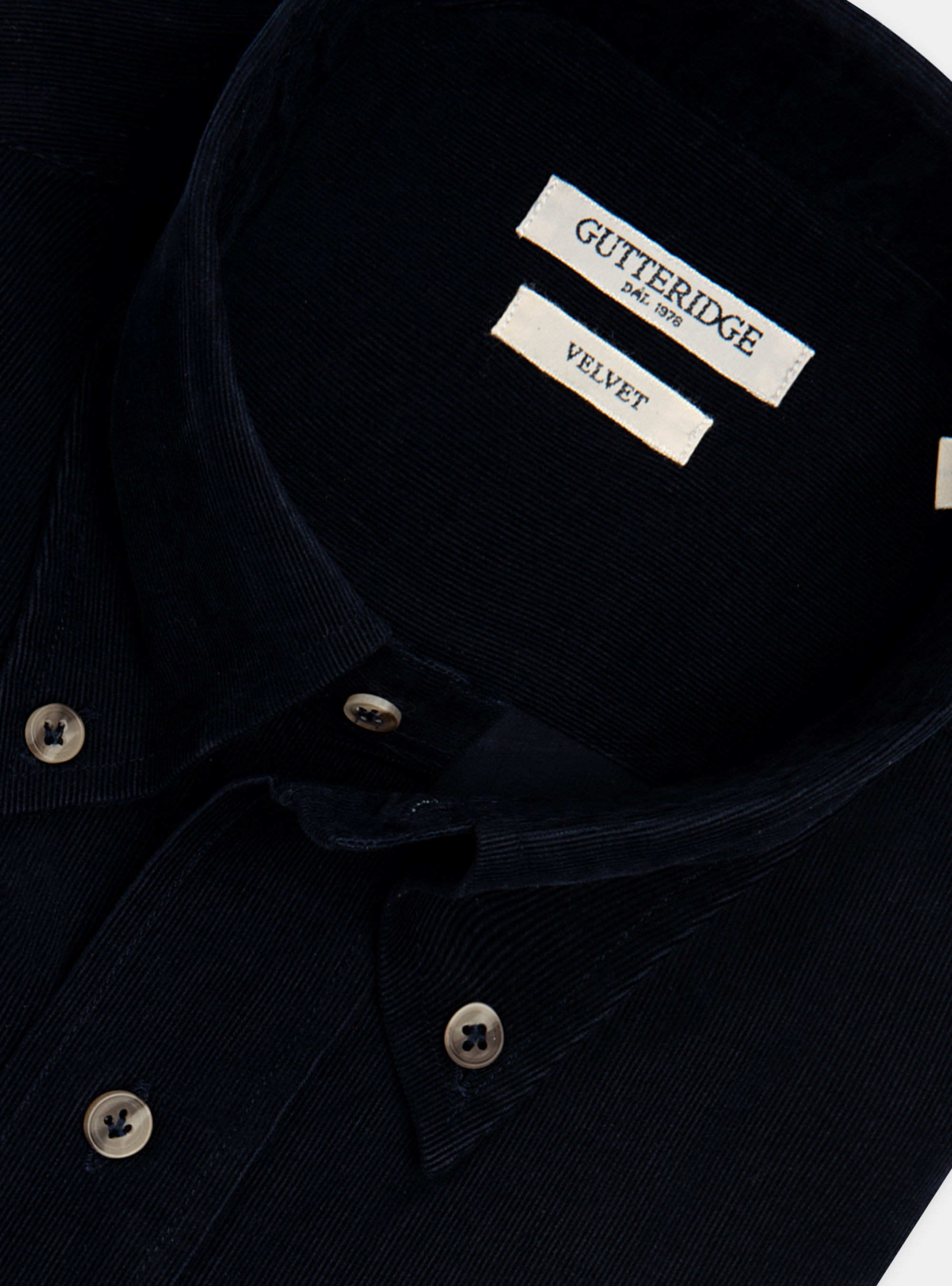 Velvet button down collar shirt, NAVY BLUE