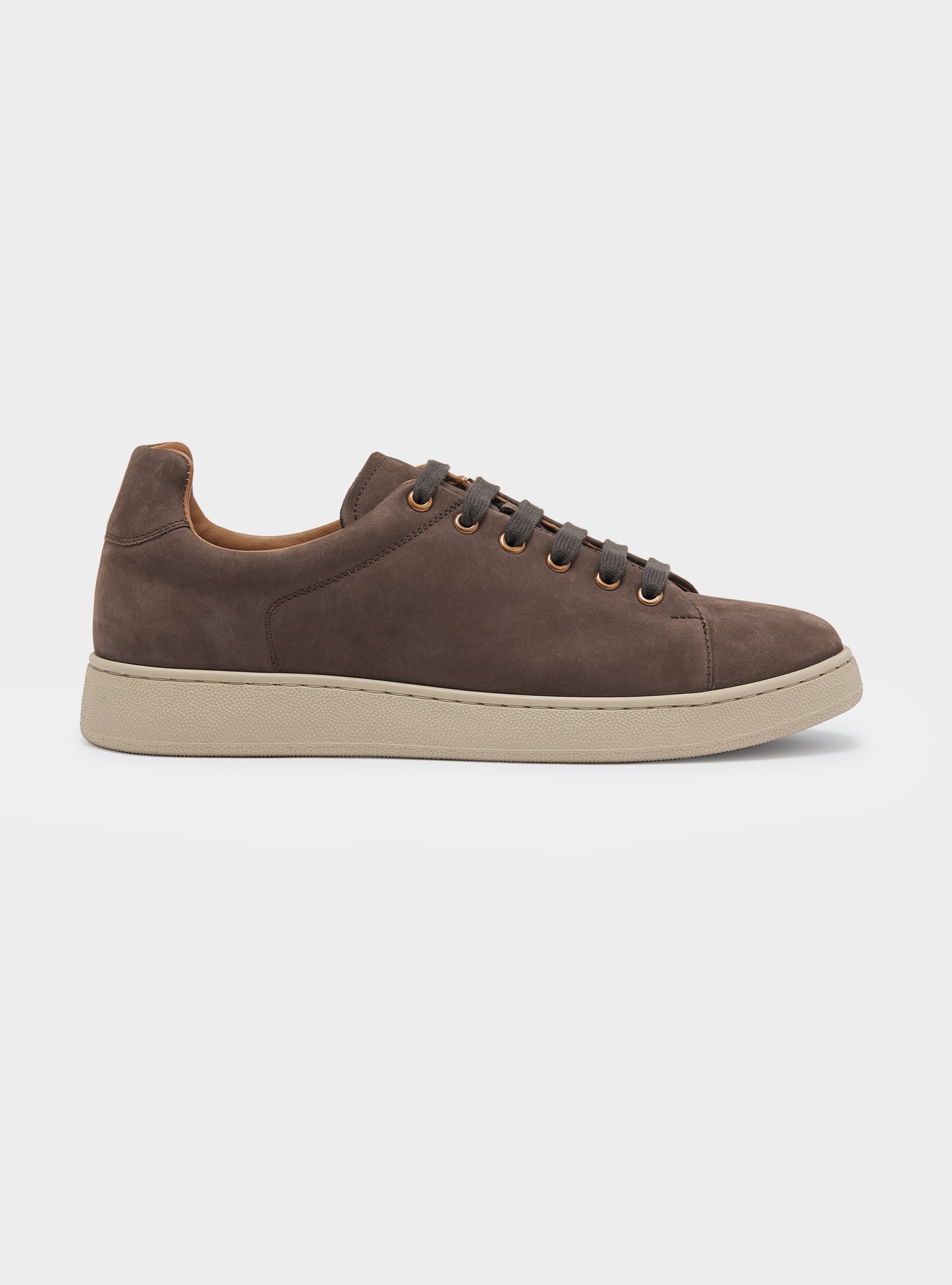 Baskets en nubuck, MARRON