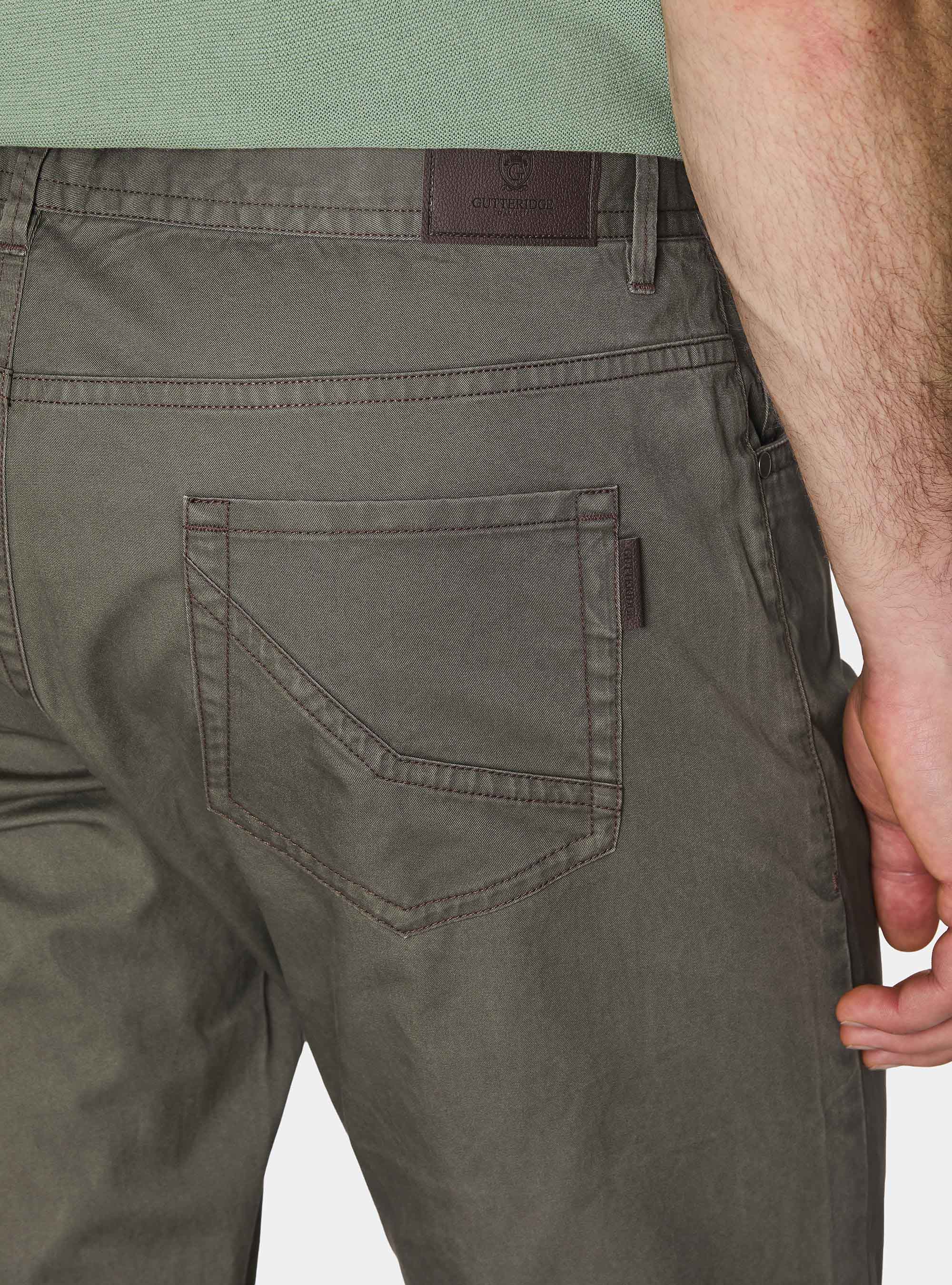 Slim fit cotton trousers, MILITARE 0609C
